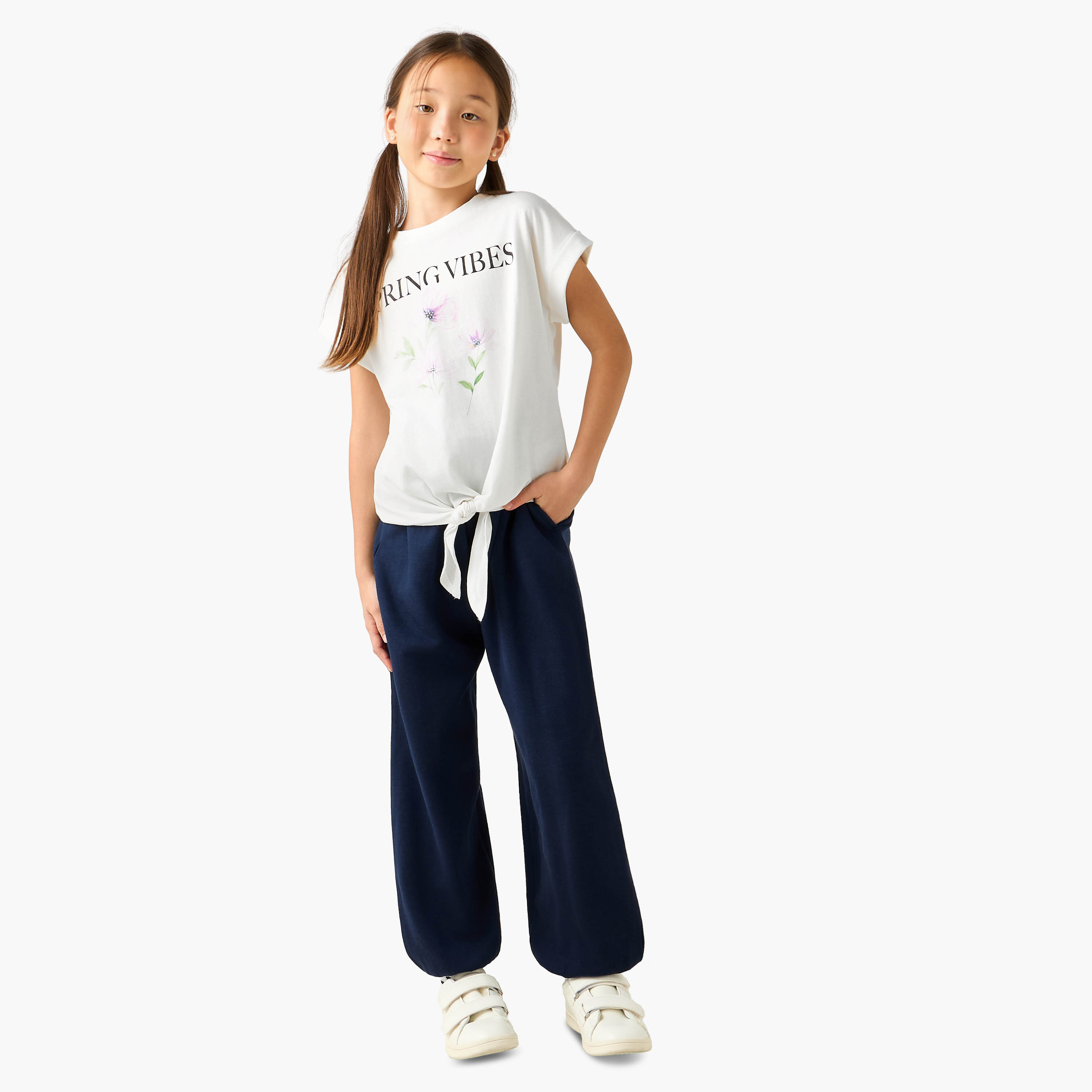 Juniors Drawstring Waist Track Pants with Pockets-girls-clothing-bottoms-joggersandtrackpants-image-6