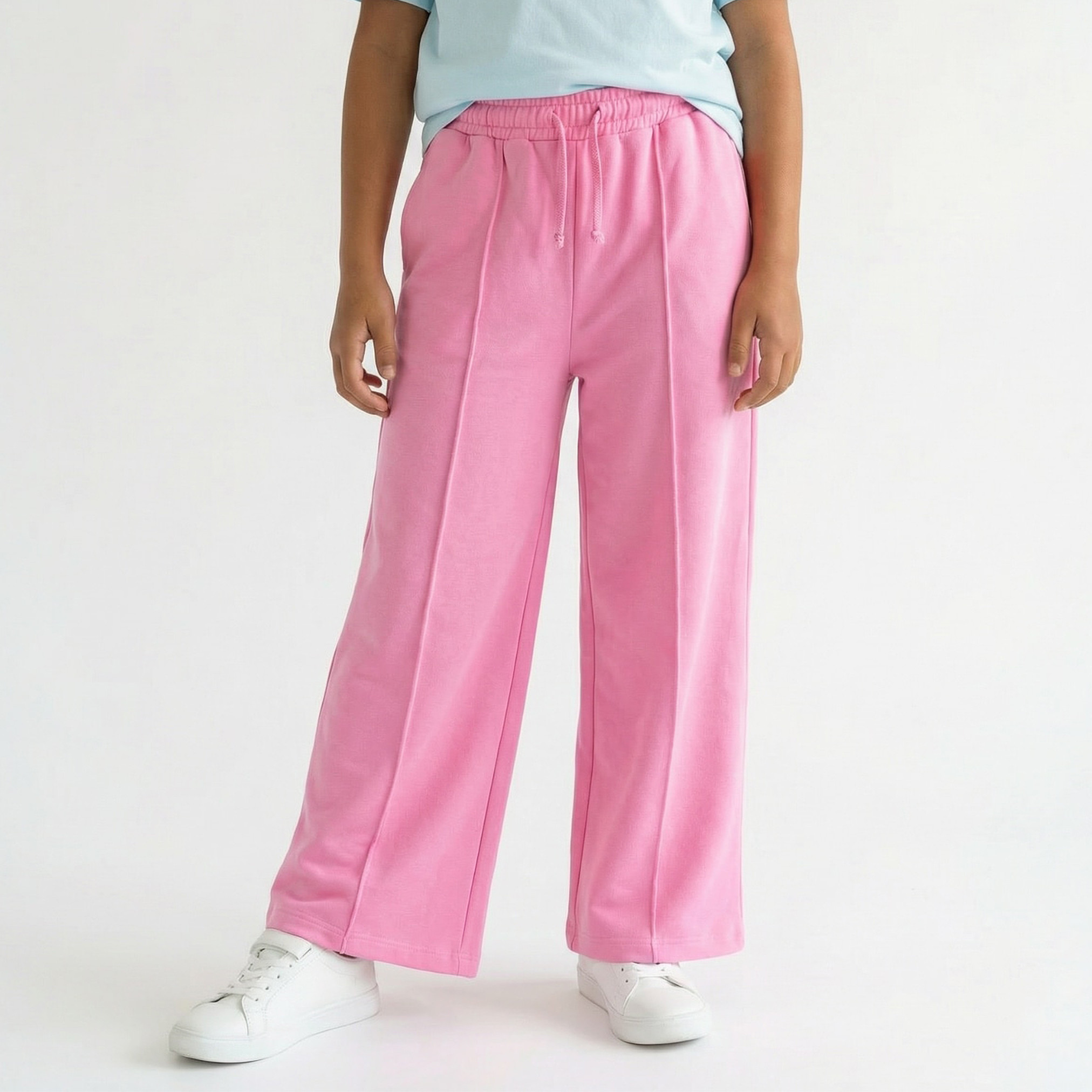 Juniors Drawstring Waist Track Pants with Pockets-girls-clothing-bottoms-joggersandtrackpants-image-1
