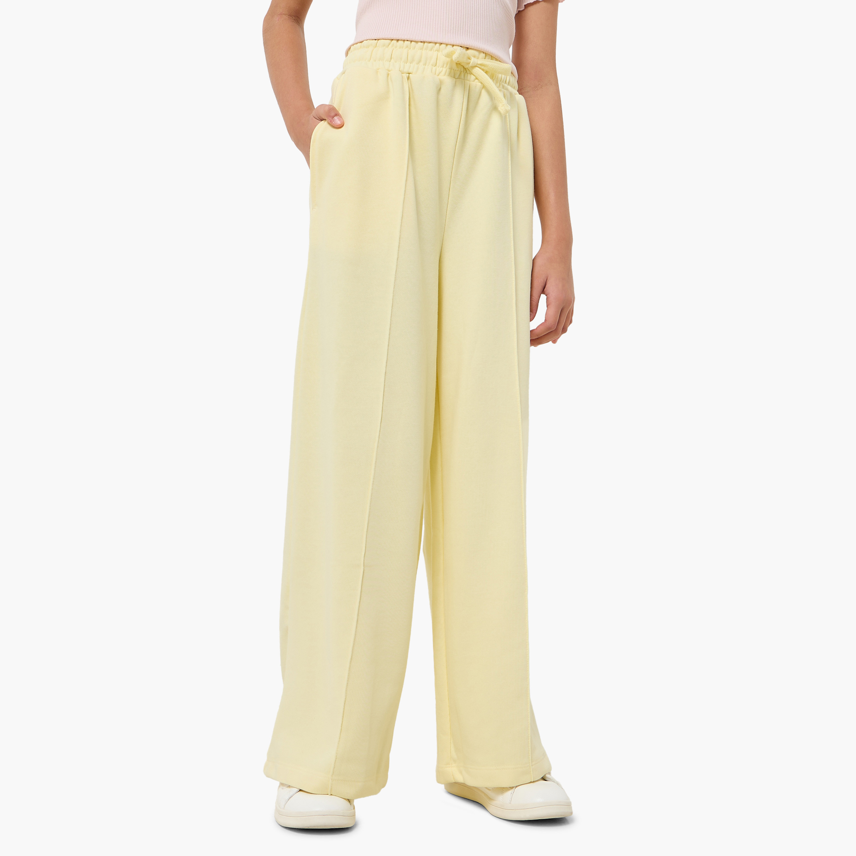 Juniors Drawstring Waist Track Pants with Pockets-girls-clothing-bottoms-joggersandtrackpants-image-1