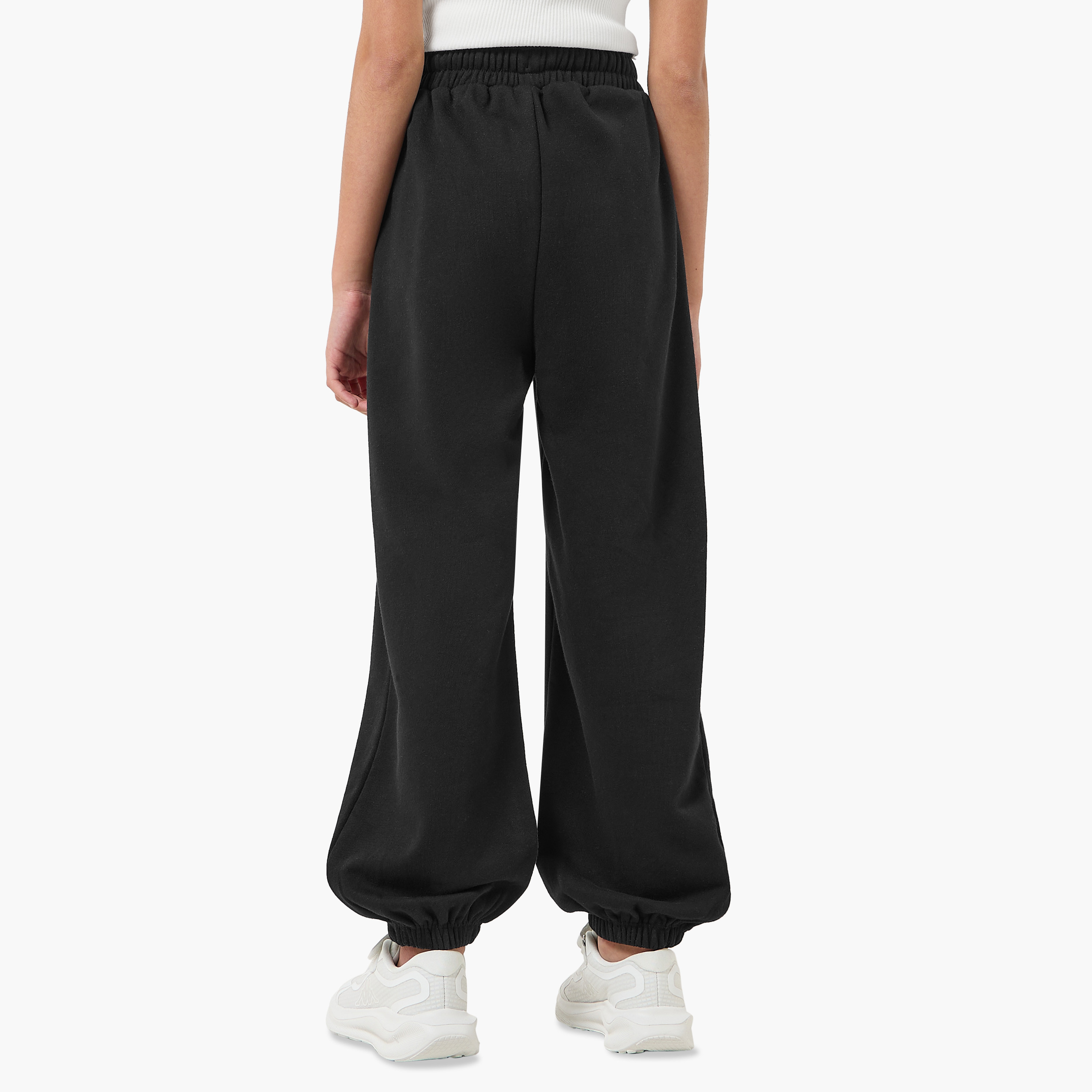 Juniors Drawstring Waist Joggers with Solid Design-girls-clothing-bottoms-joggersandtrackpants-image-3