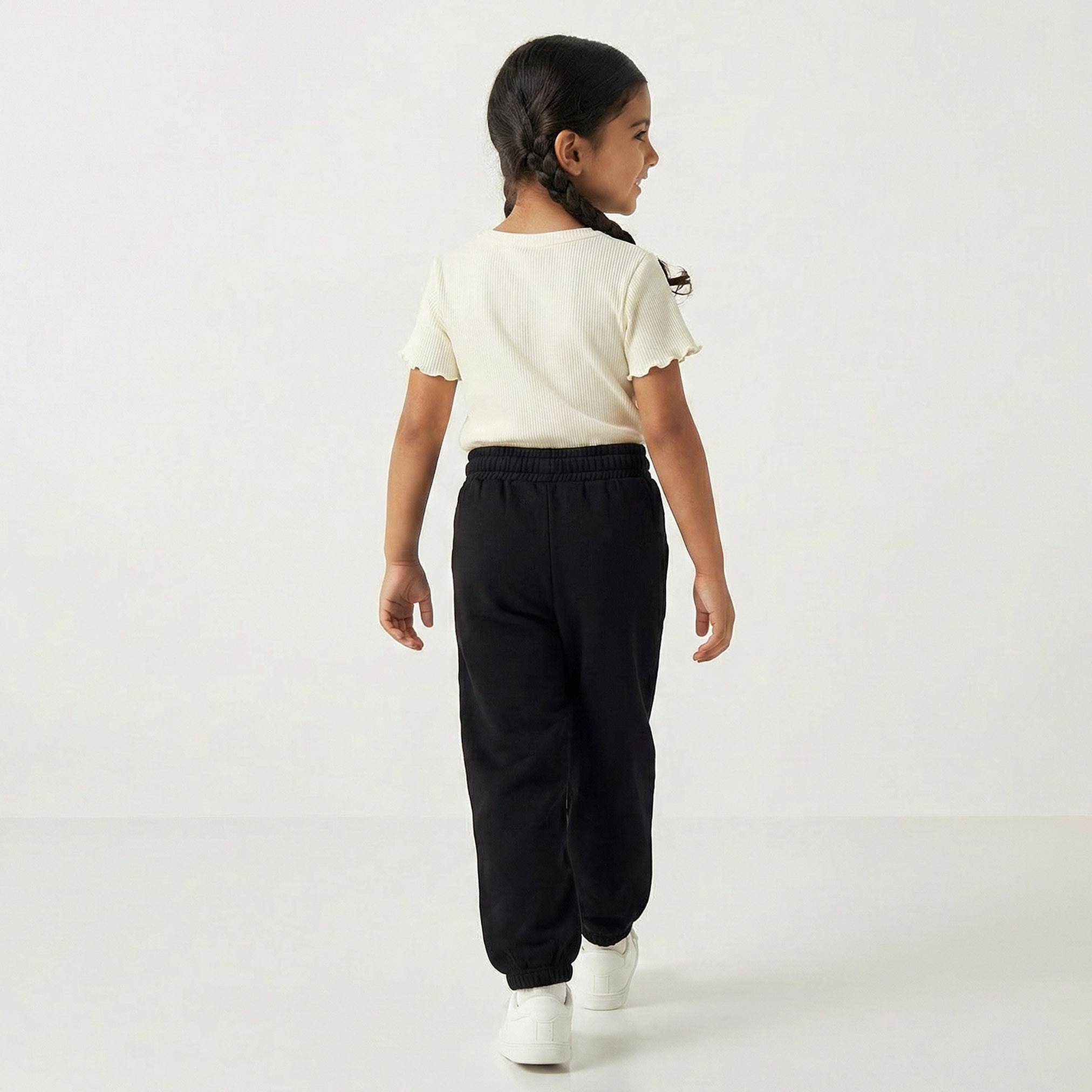 Pack of 2 Juniors Elasticated Drawstring Waist Joggers with Pockets-girls-clothing-bottoms-joggersandtrackpants-image-3