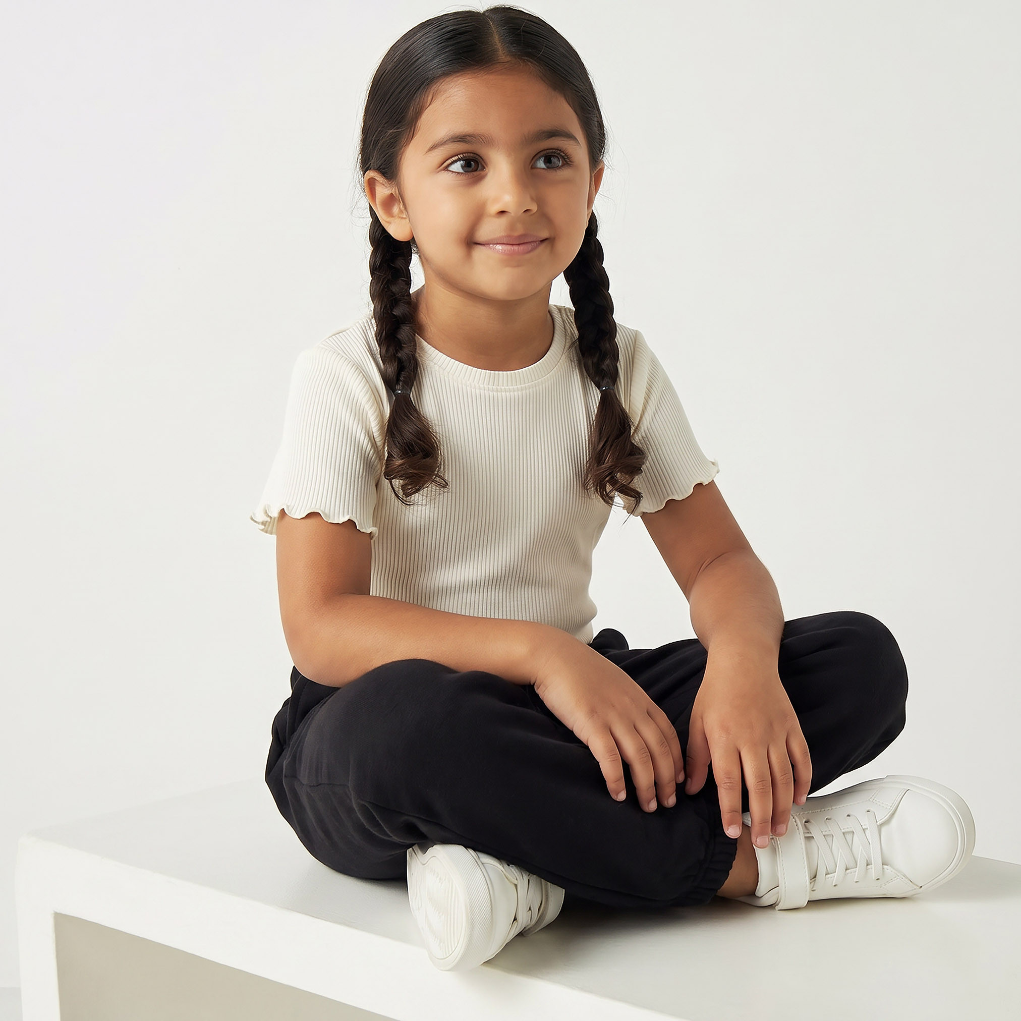 Pack of 2 Juniors Elasticated Drawstring Waist Joggers with Pockets-girls-clothing-bottoms-joggersandtrackpants-image-5