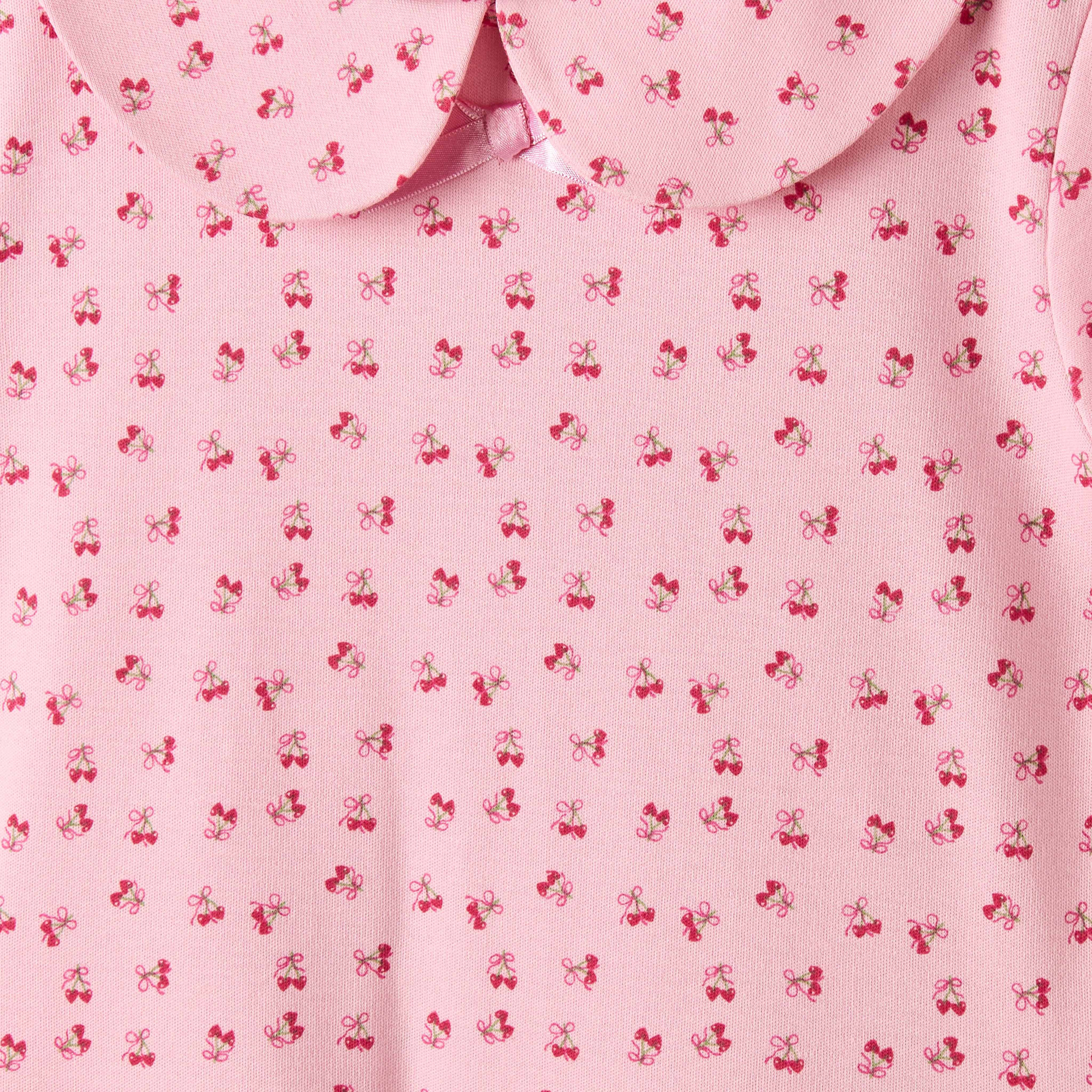 Juniors Peter Pan Collar Short Sleeve Dress with Bow Print-girls-clothing-dressesandjumpsuits-image-4