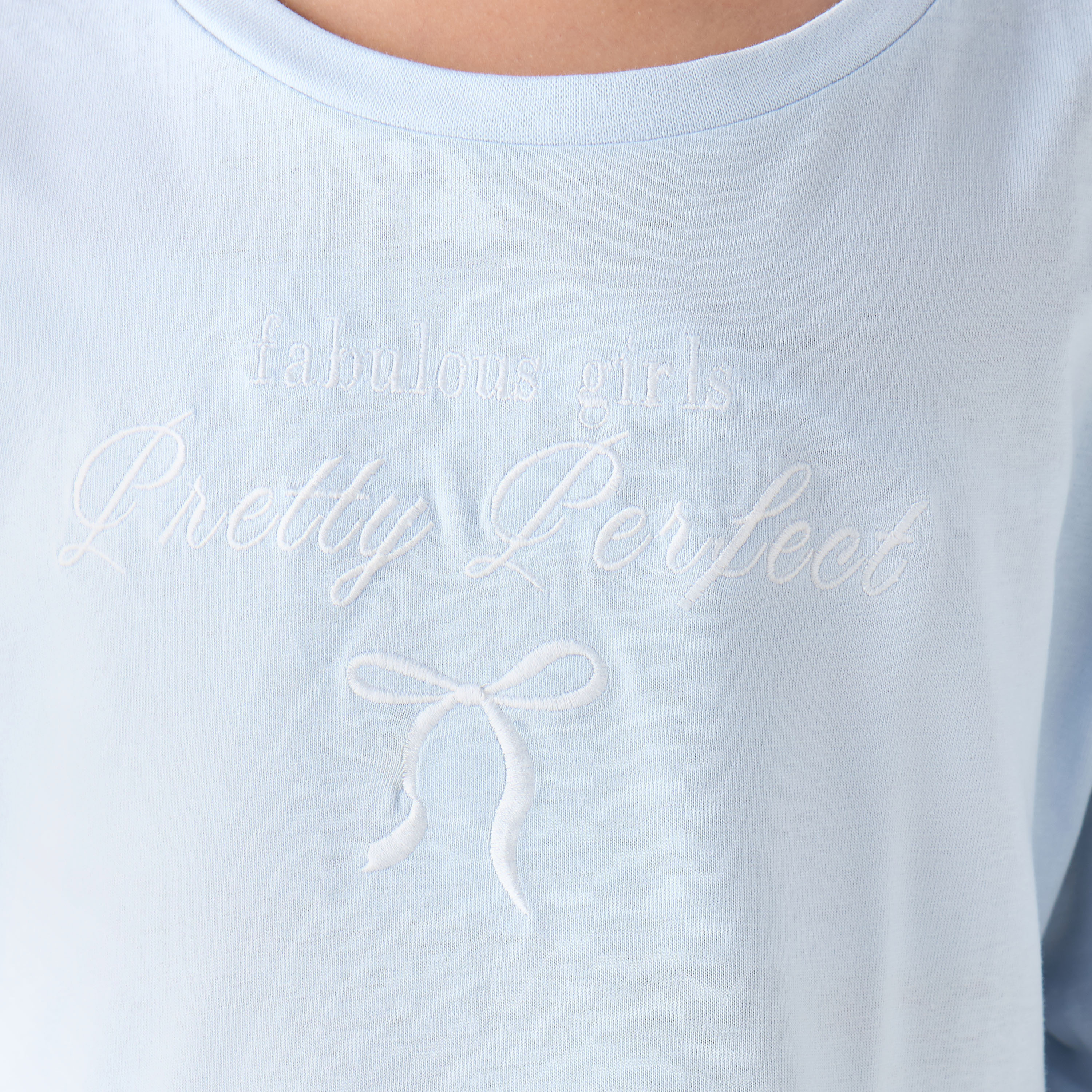 فستان بقصّة إيه لاين بياقة مستديرة وأكمام قصيرة مع تطريز شعار من جونيورز-girls-clothing-dressesandjumpsuits-image-1