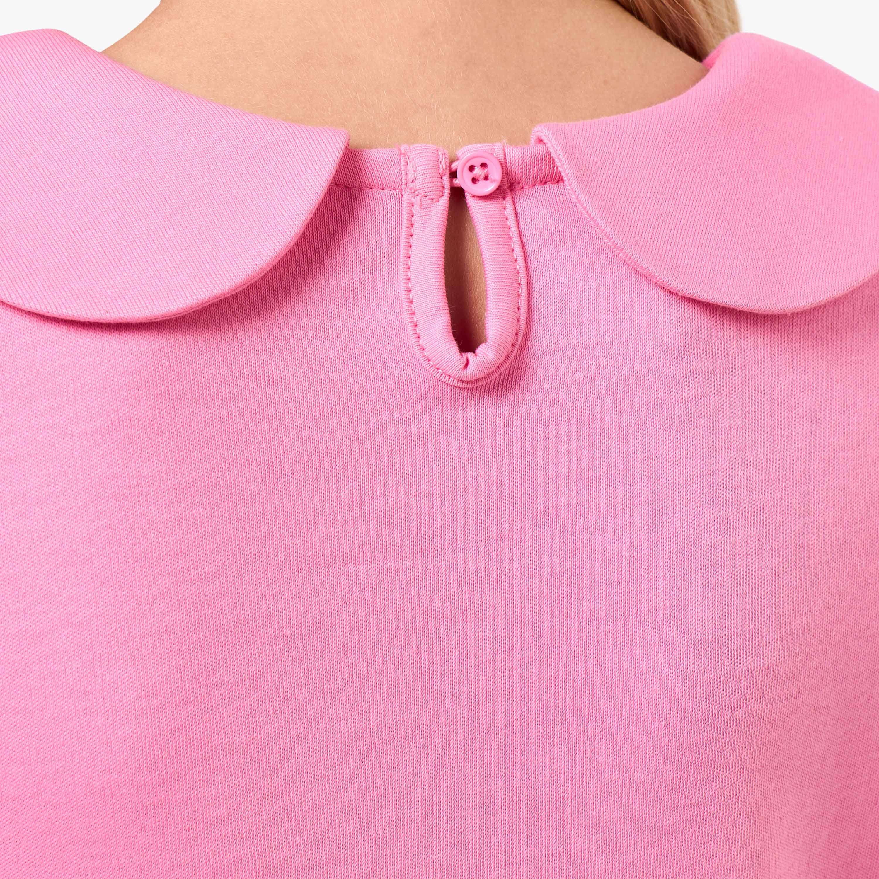 Juniors Peter Pan Collar Short Sleeves Knee Length A-line Dress with Print-girls-clothing-dressesandjumpsuits-image-5