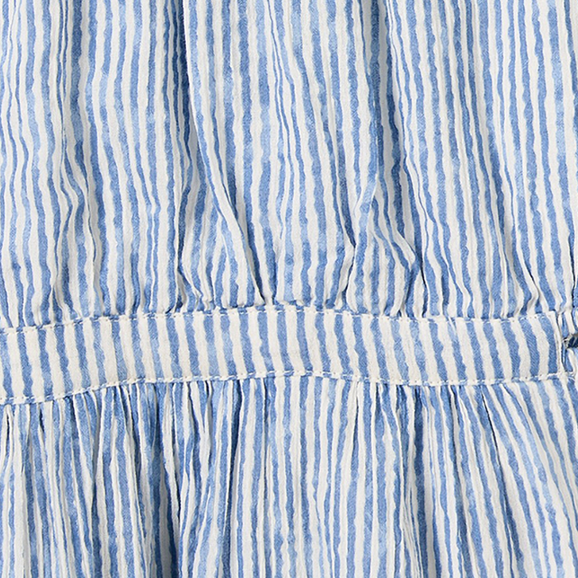 Juniors Round Neck Short Sleeves Knee Length Tiered Dress with Stripes-girls-clothing-dressesandjumpsuits-image-4