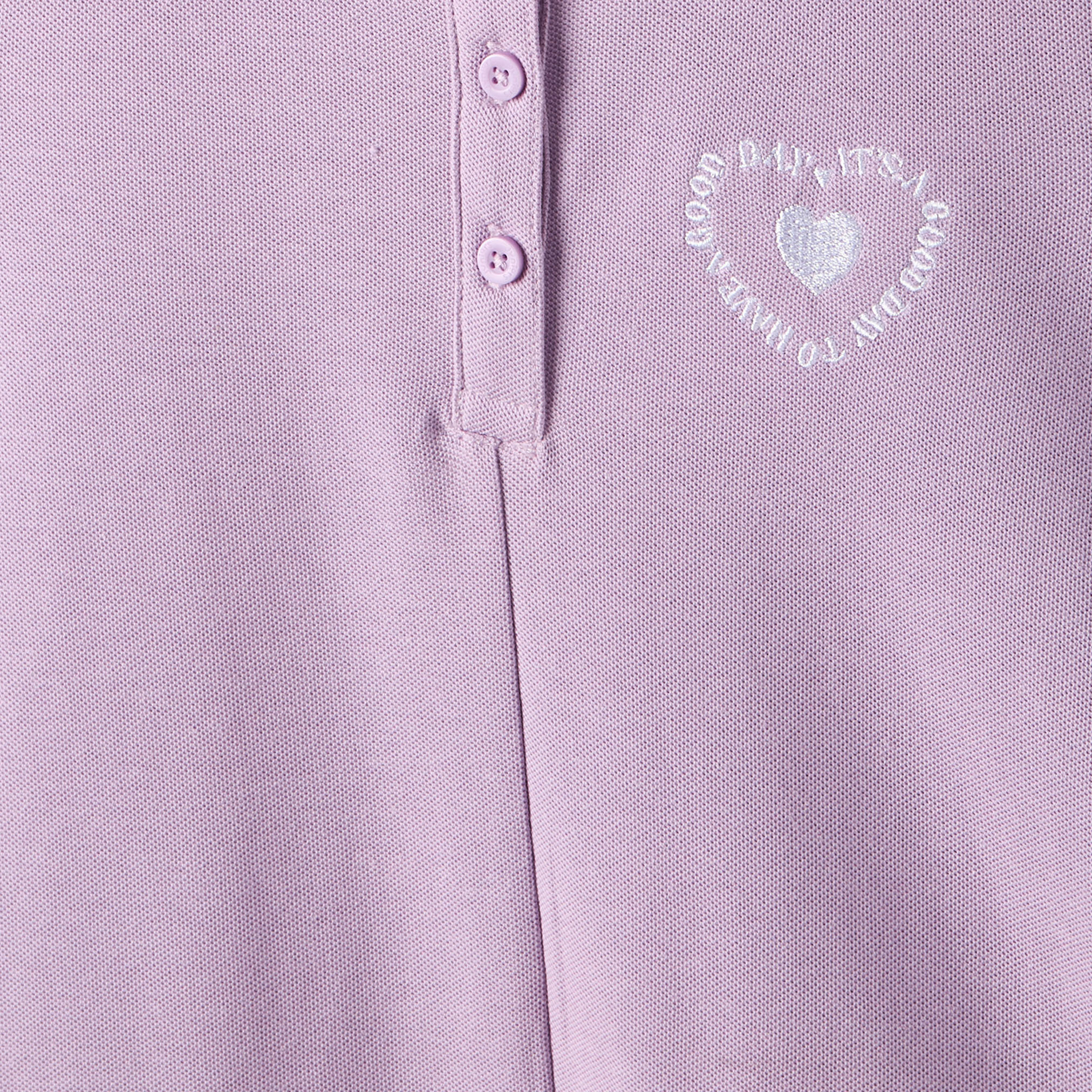 Juniors Collared Short Sleeve Knee-Length Polo Dress with Heart Embroidery-girls-clothing-dressesandjumpsuits-image-4