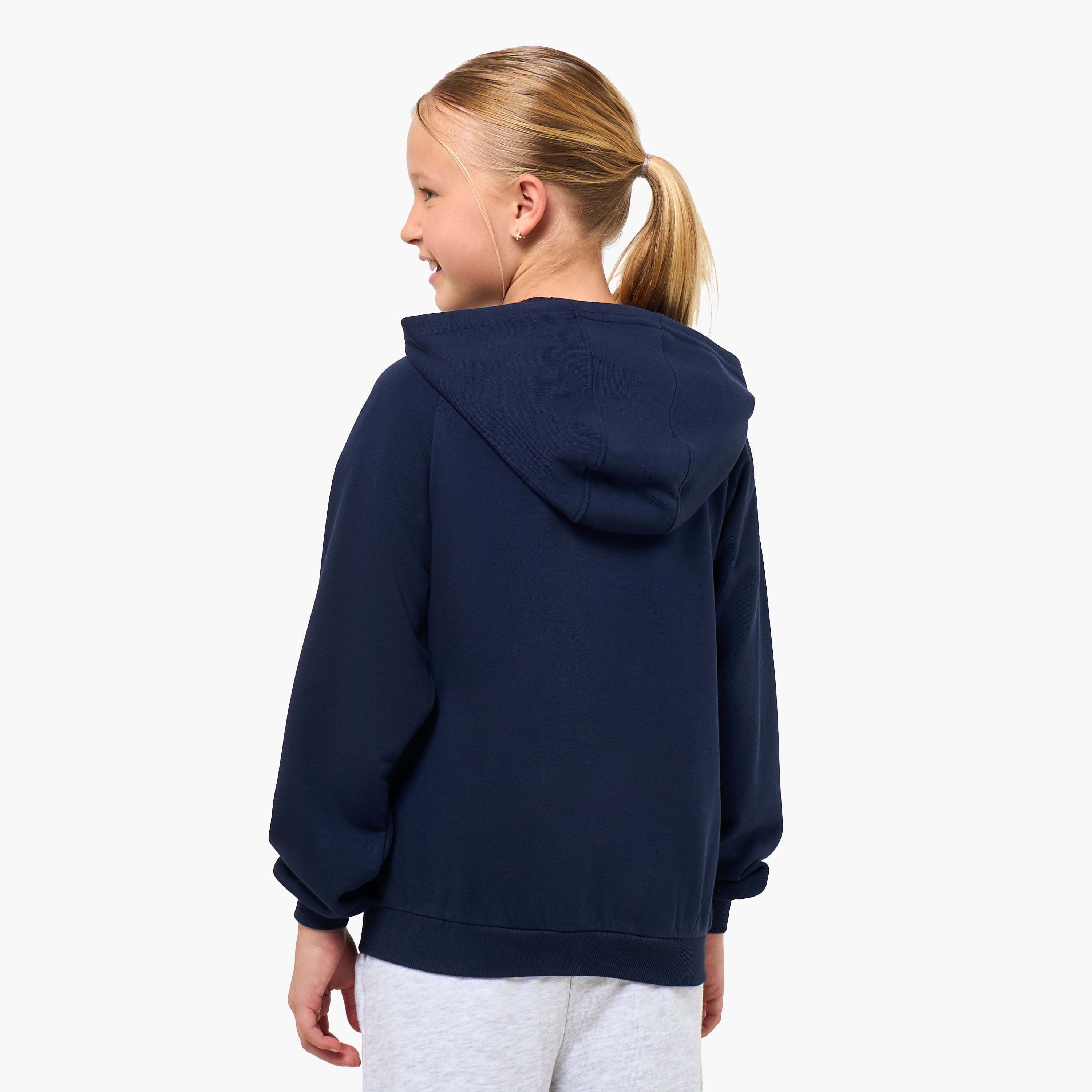 Juniors Kangaroo Pocket Hoodie with Long Sleeves-girls-clothing-winterwear-sweatshirts-image-3