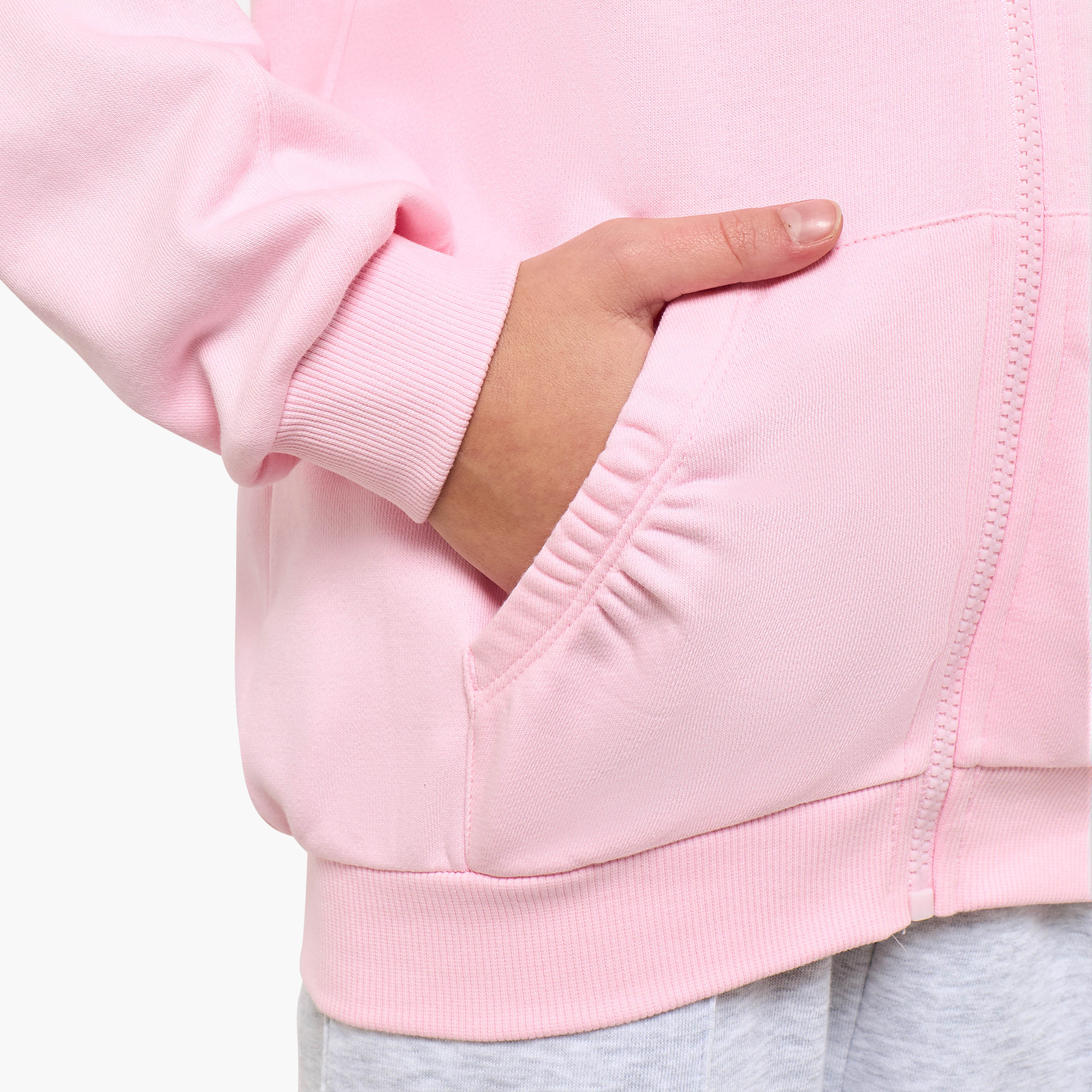 Juniors Kangaroo Pocket Hooded Sweatshirt with Long Sleeves-girls-clothing-winterwear-sweatshirts-image-5