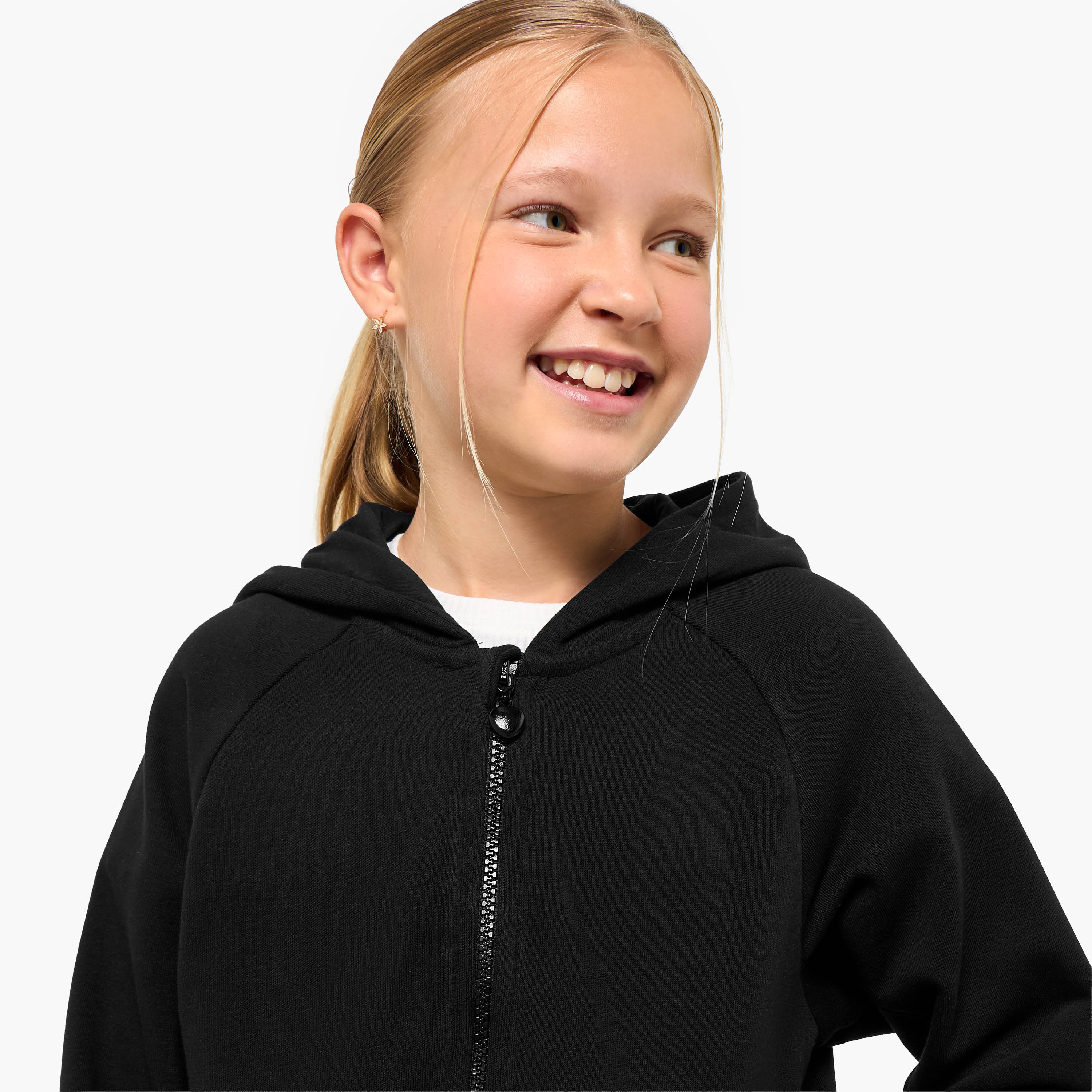 Juniors Kangaroo Pocket Hoodie with Long Sleeves-girls-clothing-winterwear-sweatshirts-image-4