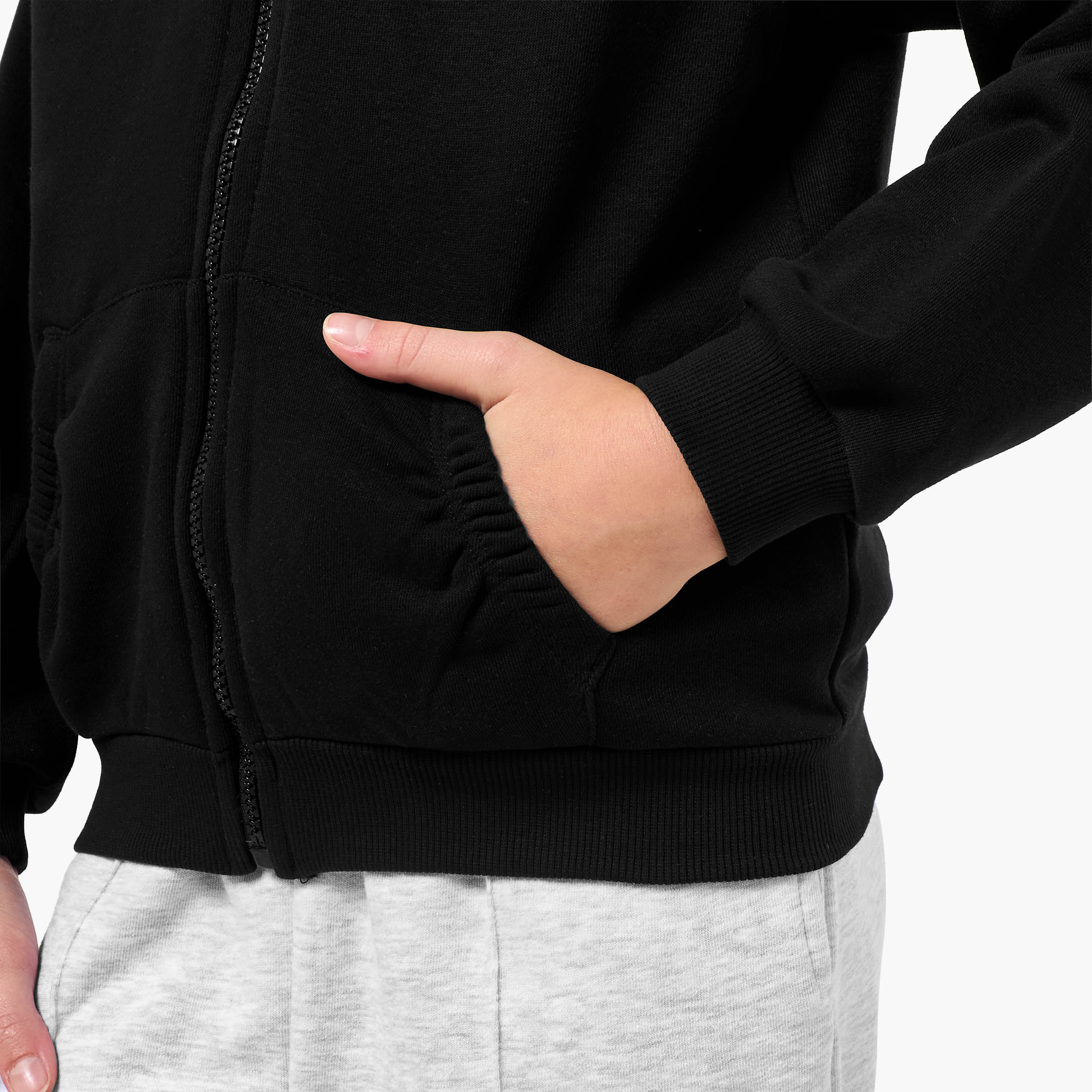 Juniors Kangaroo Pocket Hoodie with Long Sleeves-girls-clothing-winterwear-sweatshirts-image-5