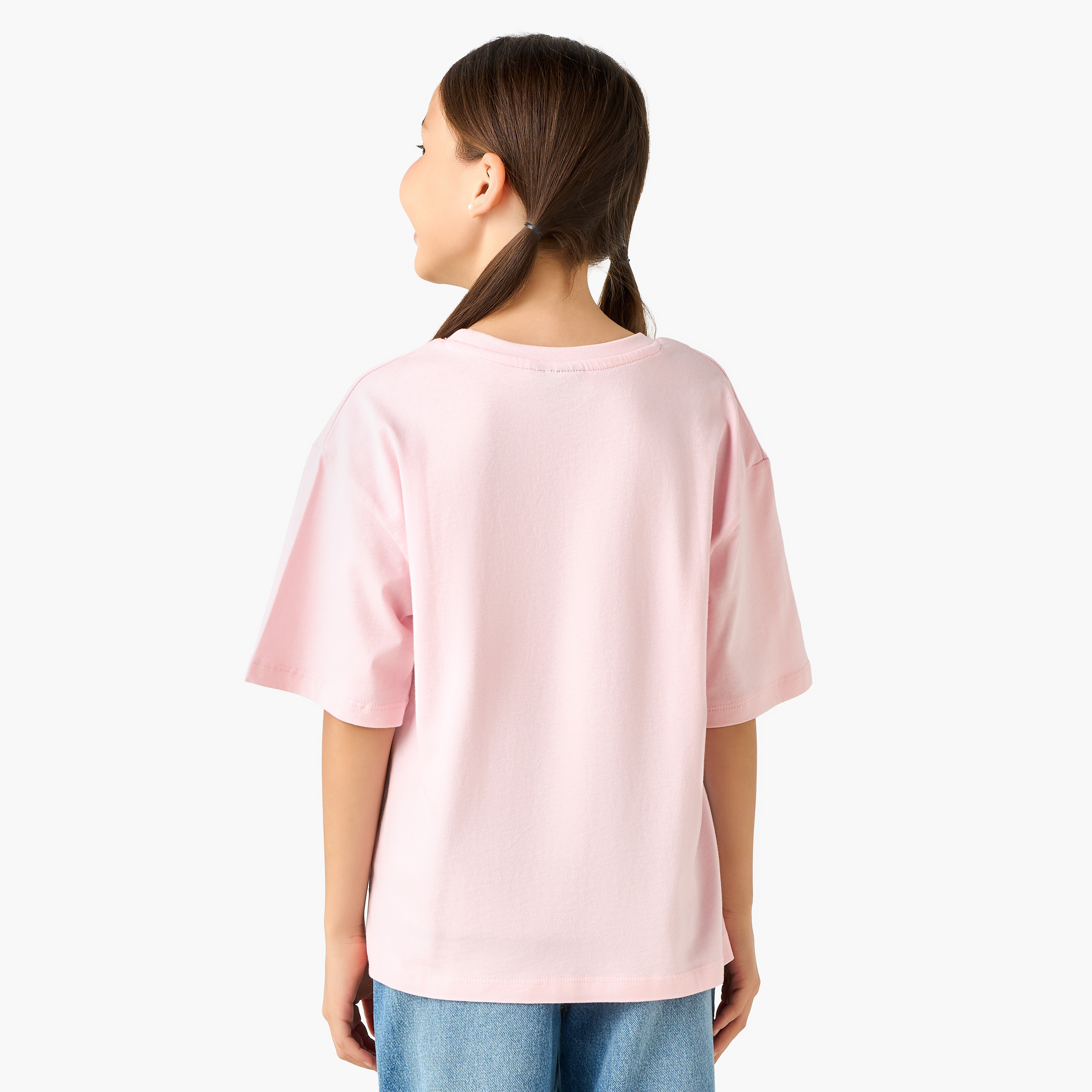 Juniors Crew Neck Short Sleeves T-shirt with Minnie Mouse Print-girls-clothing-tshirts-image-3