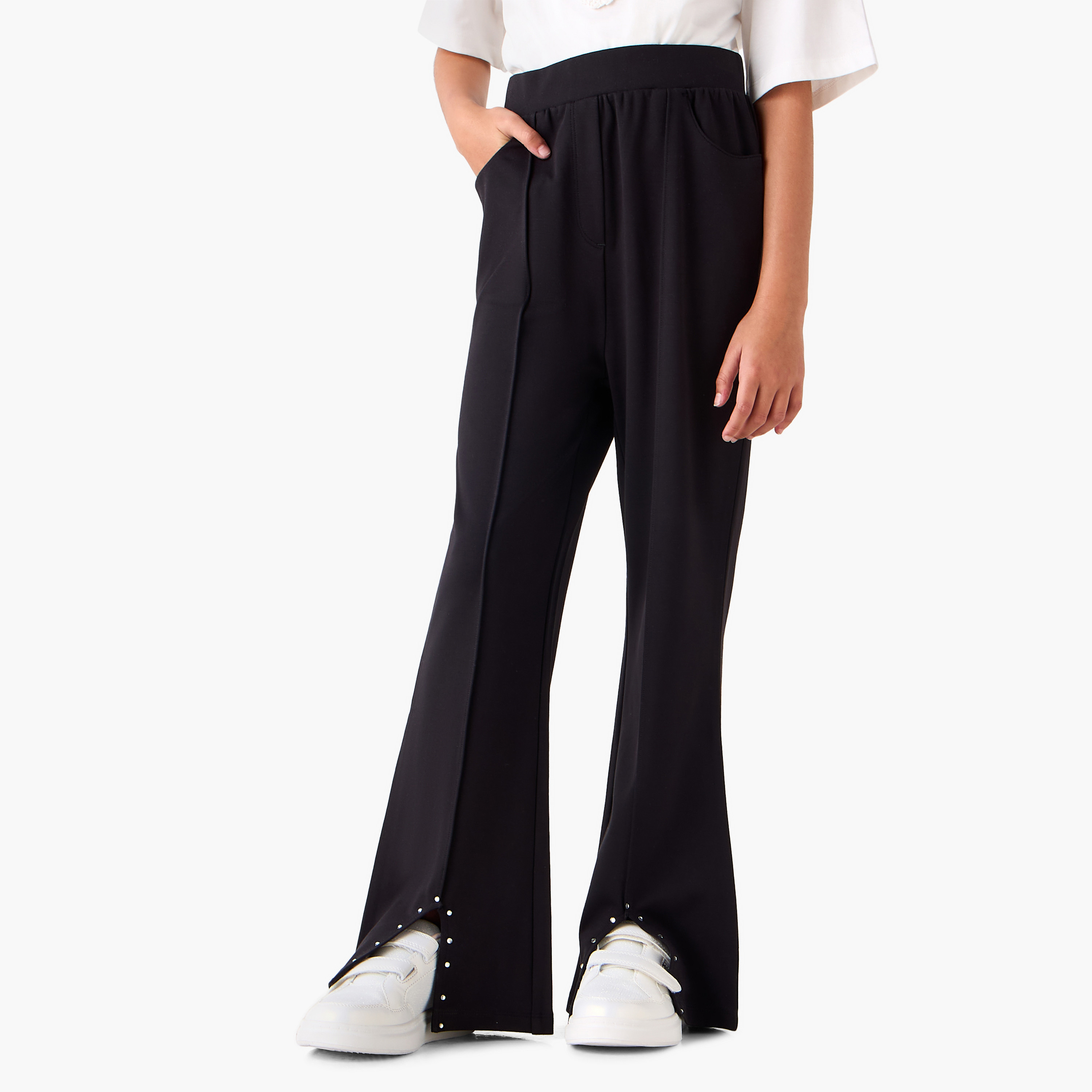 Juniors Bootcut Leggings with Stud Detail-girls-clothing-bottoms-leggings-image-1