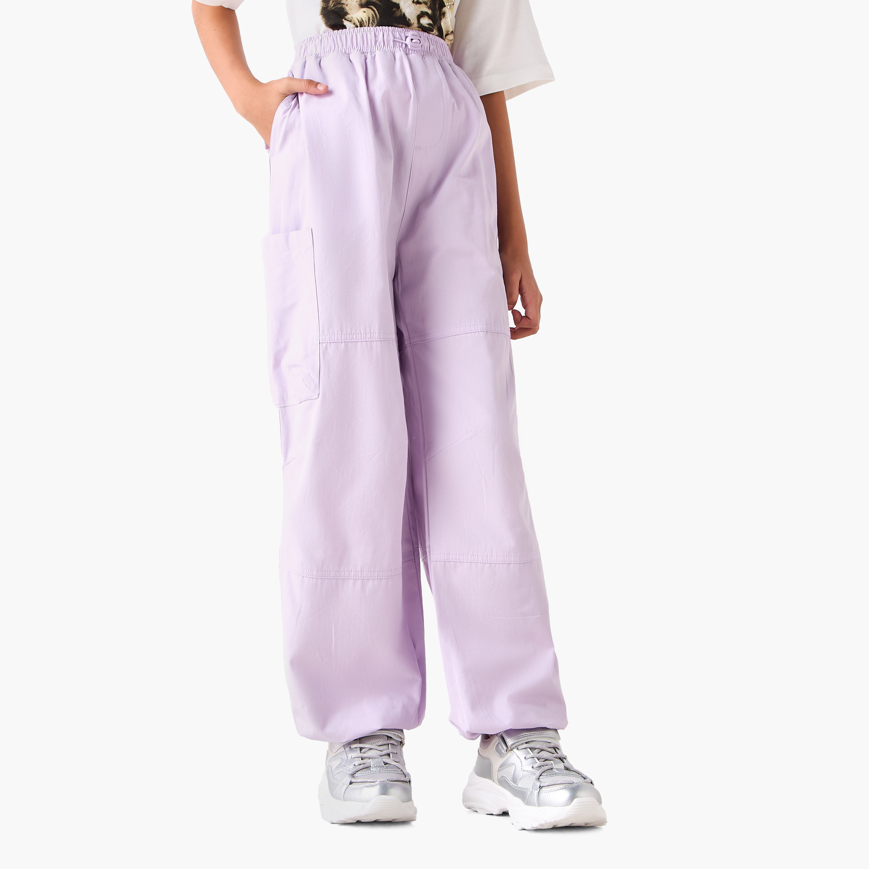 Juniors Relaxed Fit Cargo Pants with Pockets-girls-clothing-bottoms-trousers-image-1