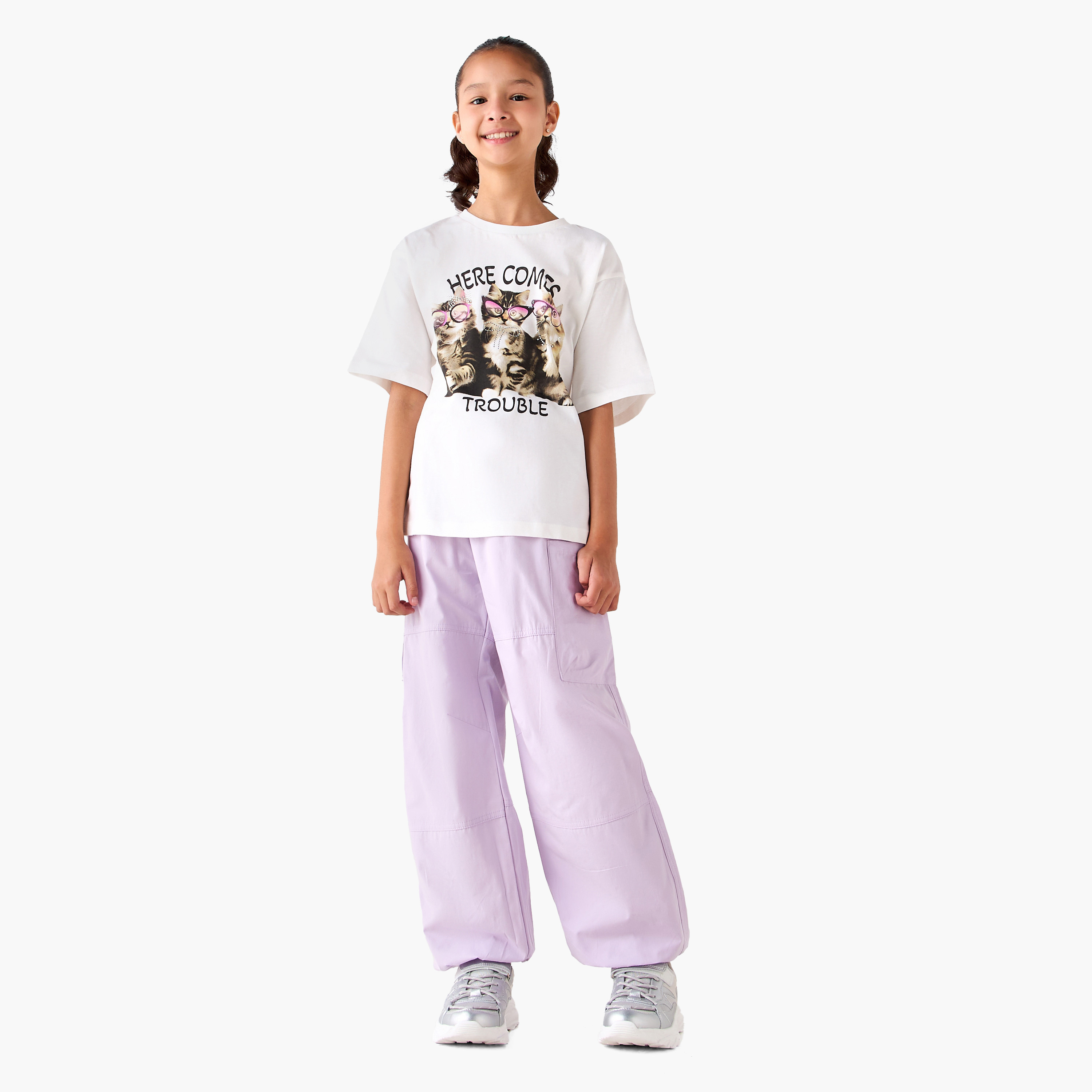 Juniors Relaxed Fit Cargo Pants with Pockets-girls-clothing-bottoms-trousers-image-2