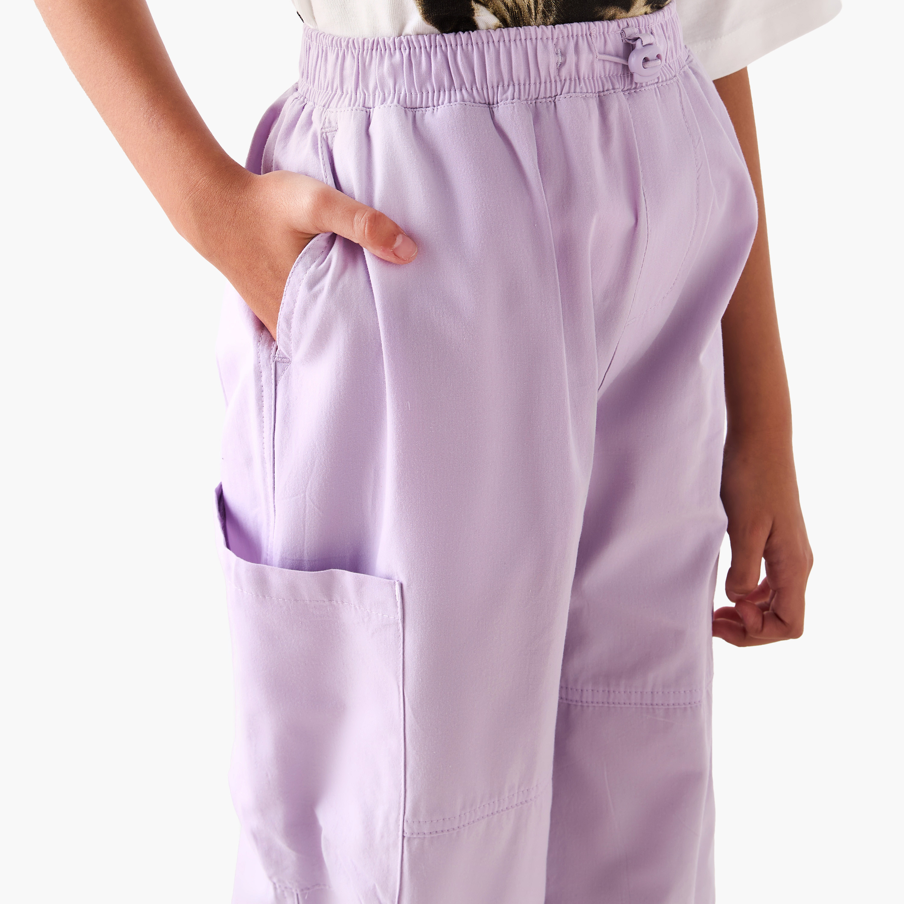 Juniors Relaxed Fit Cargo Pants with Pockets-girls-clothing-bottoms-trousers-image-4