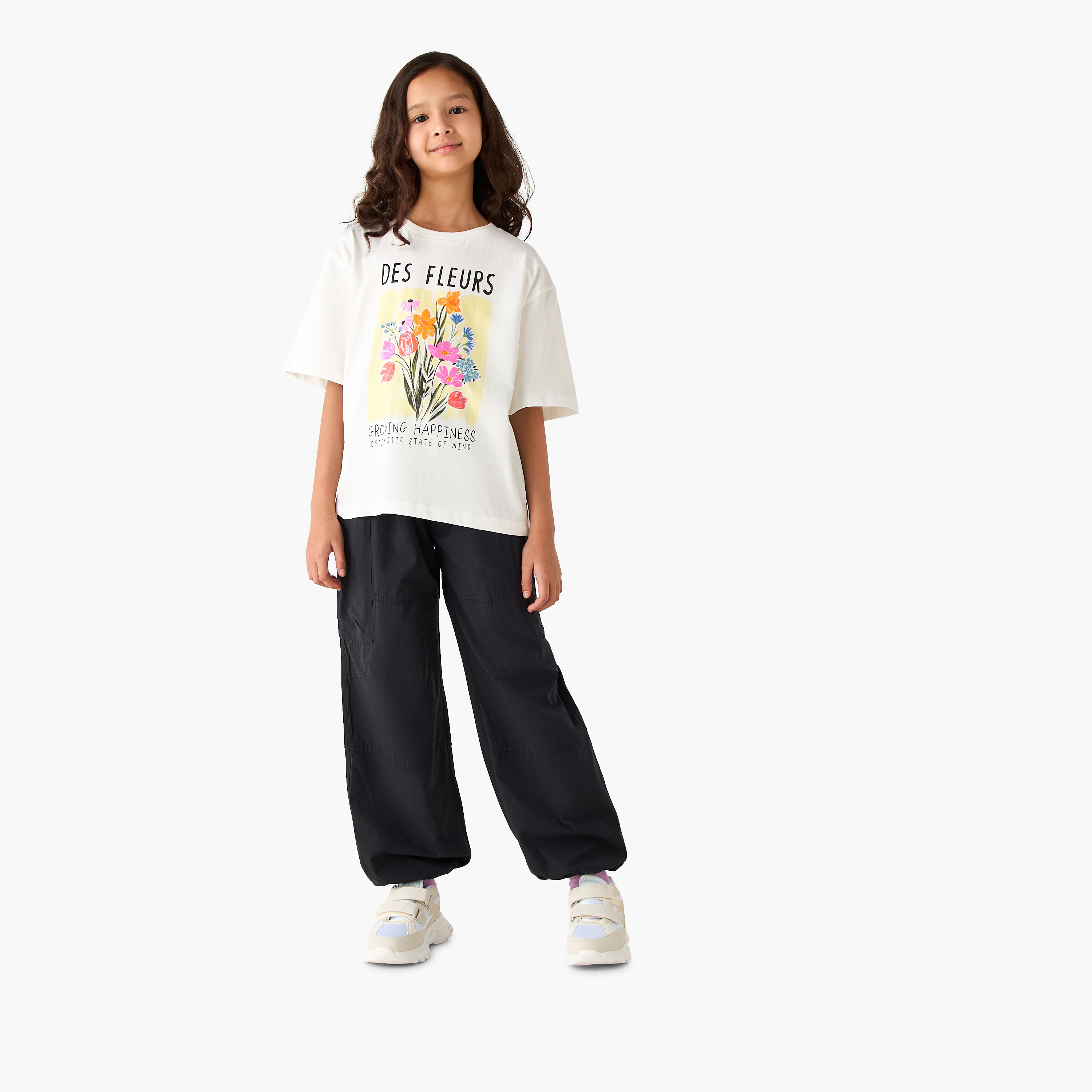 بنطلون كارجو ساق واسعة بخصر مطاطي من جونيورز-girls-clothing-bottoms-trousers-image-4