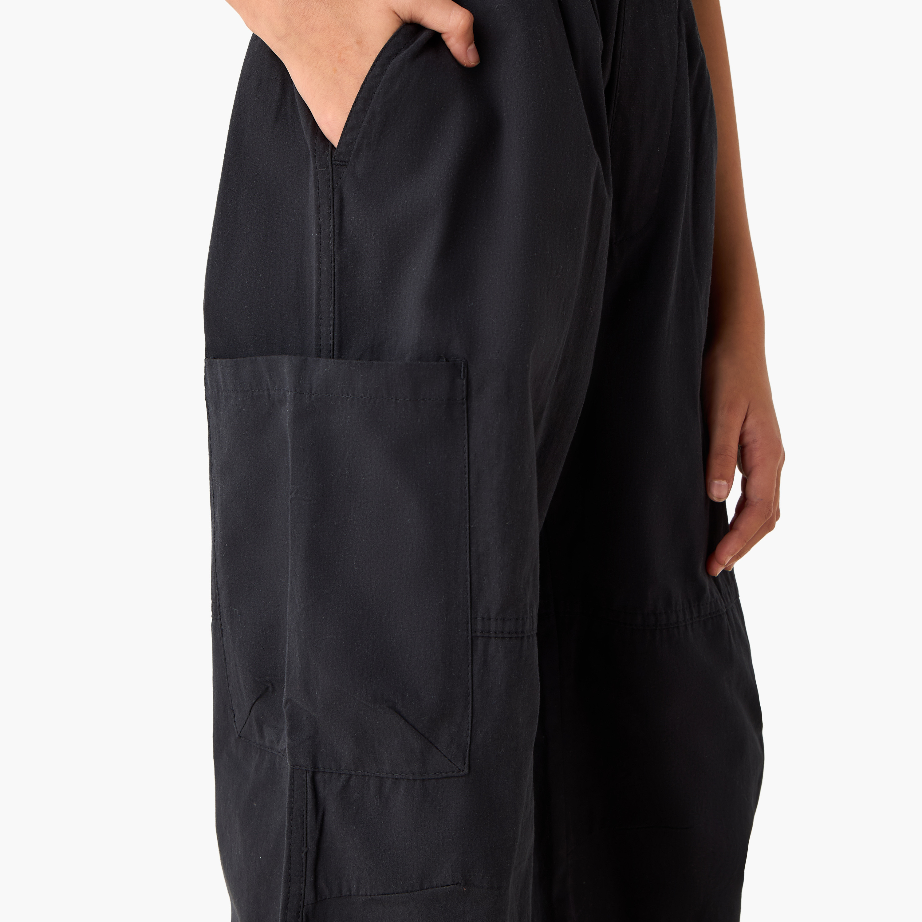 بنطلون كارجو ساق واسعة بخصر مطاطي من جونيورز-girls-clothing-bottoms-trousers-image-2