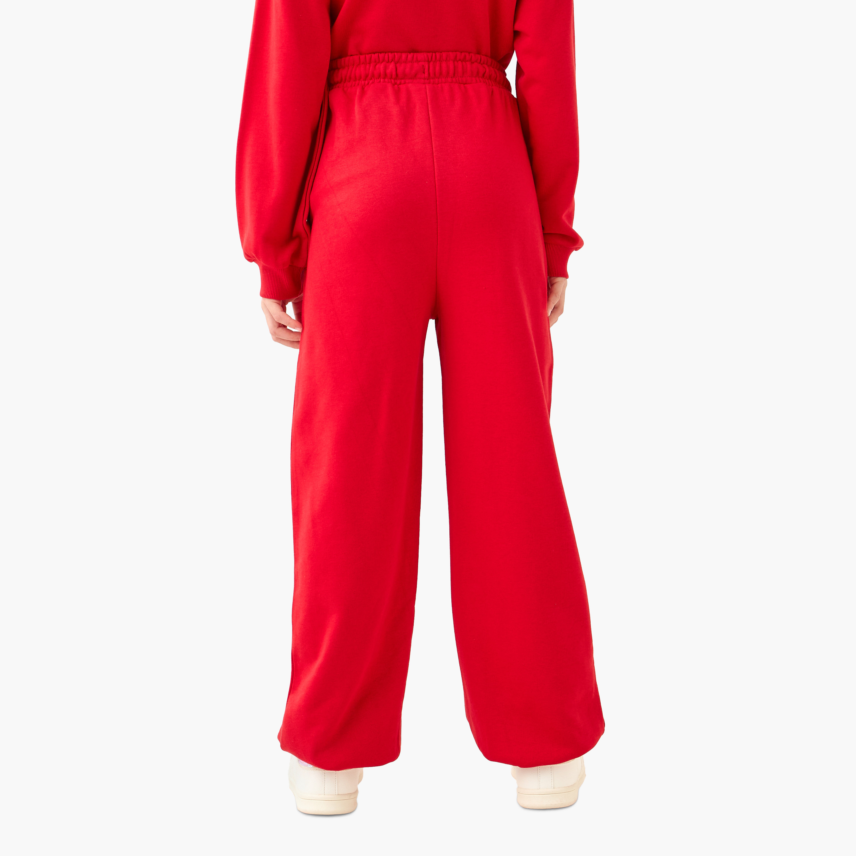 Juniors Elasticated Drawstring Waist Track Pants with Kuwait National Day Print-girls-clothing-schoolwear-bottoms-pants-image-3