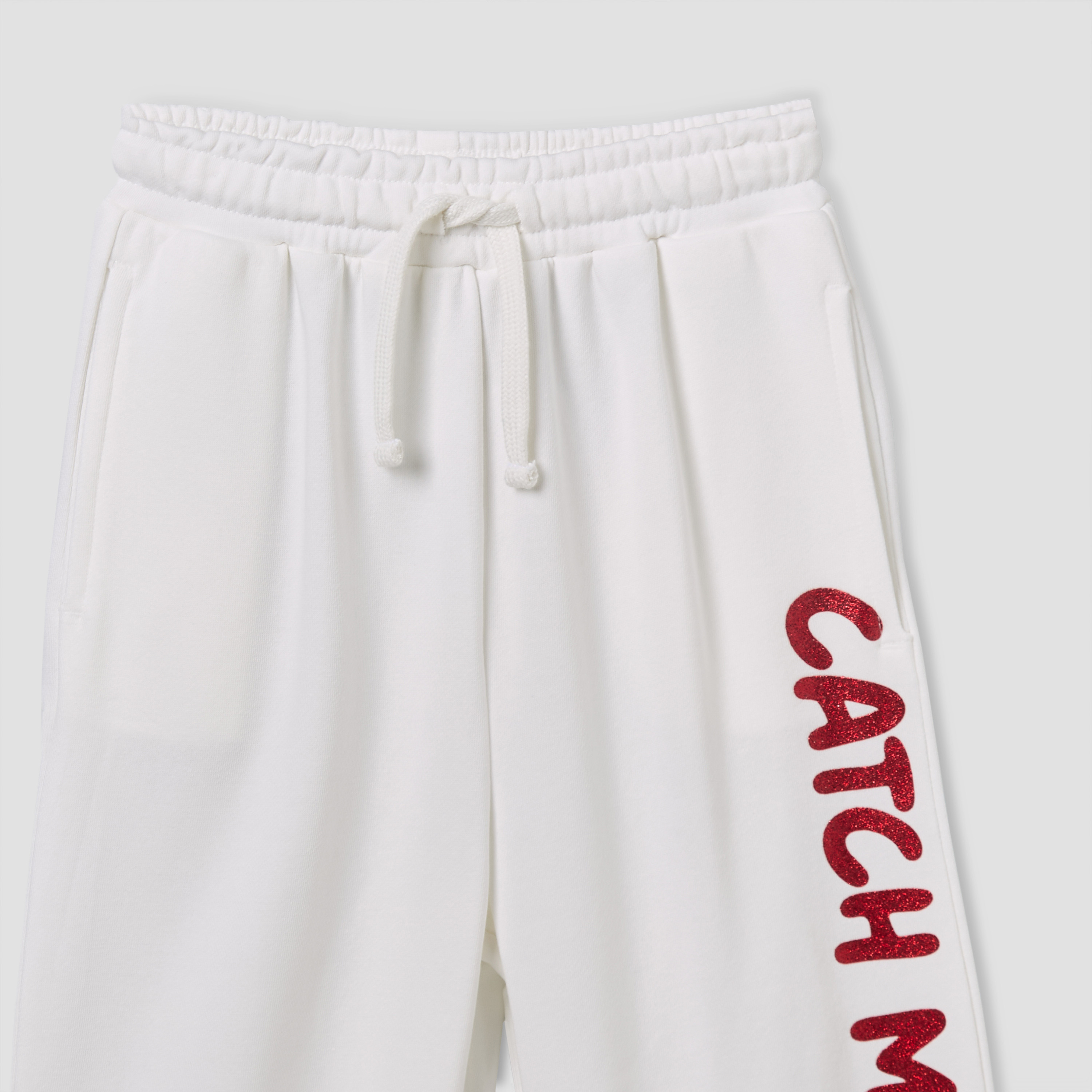 Juniors Elasticated Drawstring Waist Joggers with Kuwait National Day Print-girls-clothing-schoolwear-bottoms-joggers-image-3