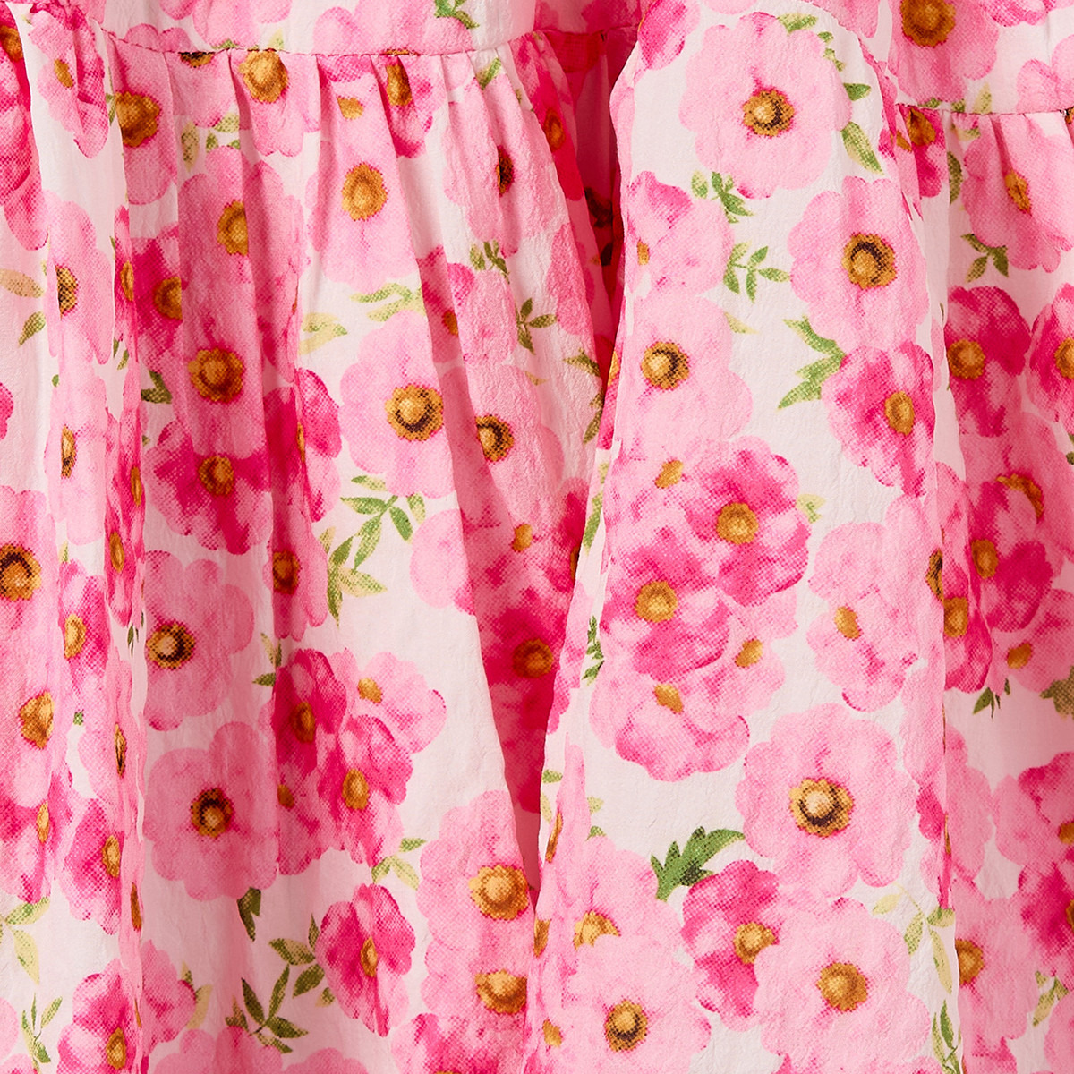 Juniors Round Neck Short Sleeves Knee Length Tiered Dress with Floral Print-girls-clothing-dressesandjumpsuits-image-4