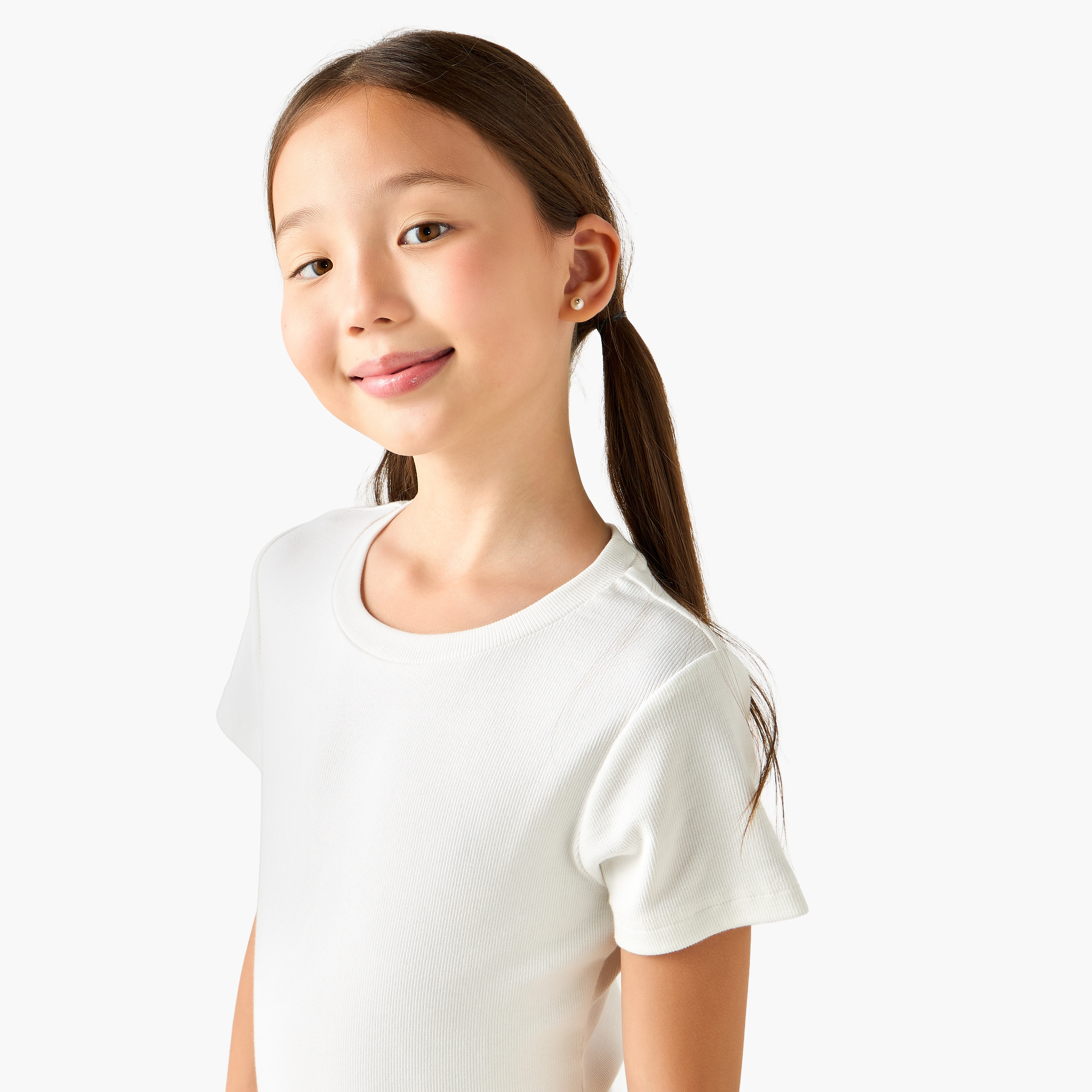 Juniors Round Neck Short Sleeves Tiered Dress with Ruffle Detail-girls-clothing-dressesandjumpsuits-image-3