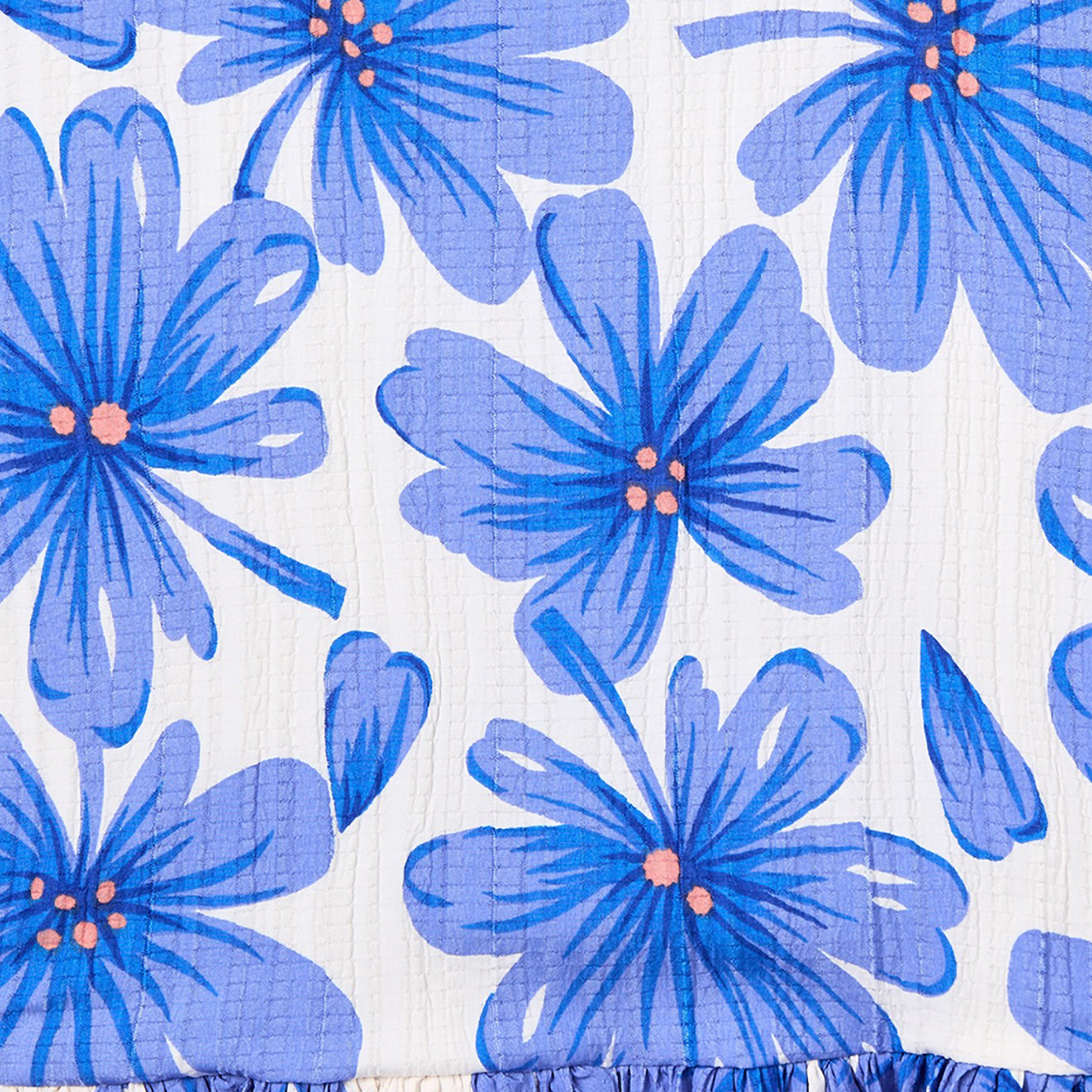 Juniors Round Neck Short Sleeves Knee Length A-line Dress with Floral Print-girls-clothing-dressesandjumpsuits-image-4