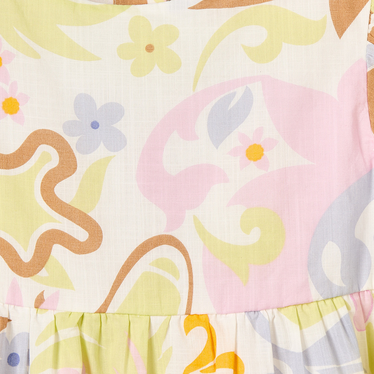 Juniors Round Neck Sleeveless Knee Length A-line Dress with Floral Print-girls-clothing-dressesandjumpsuits-image-4