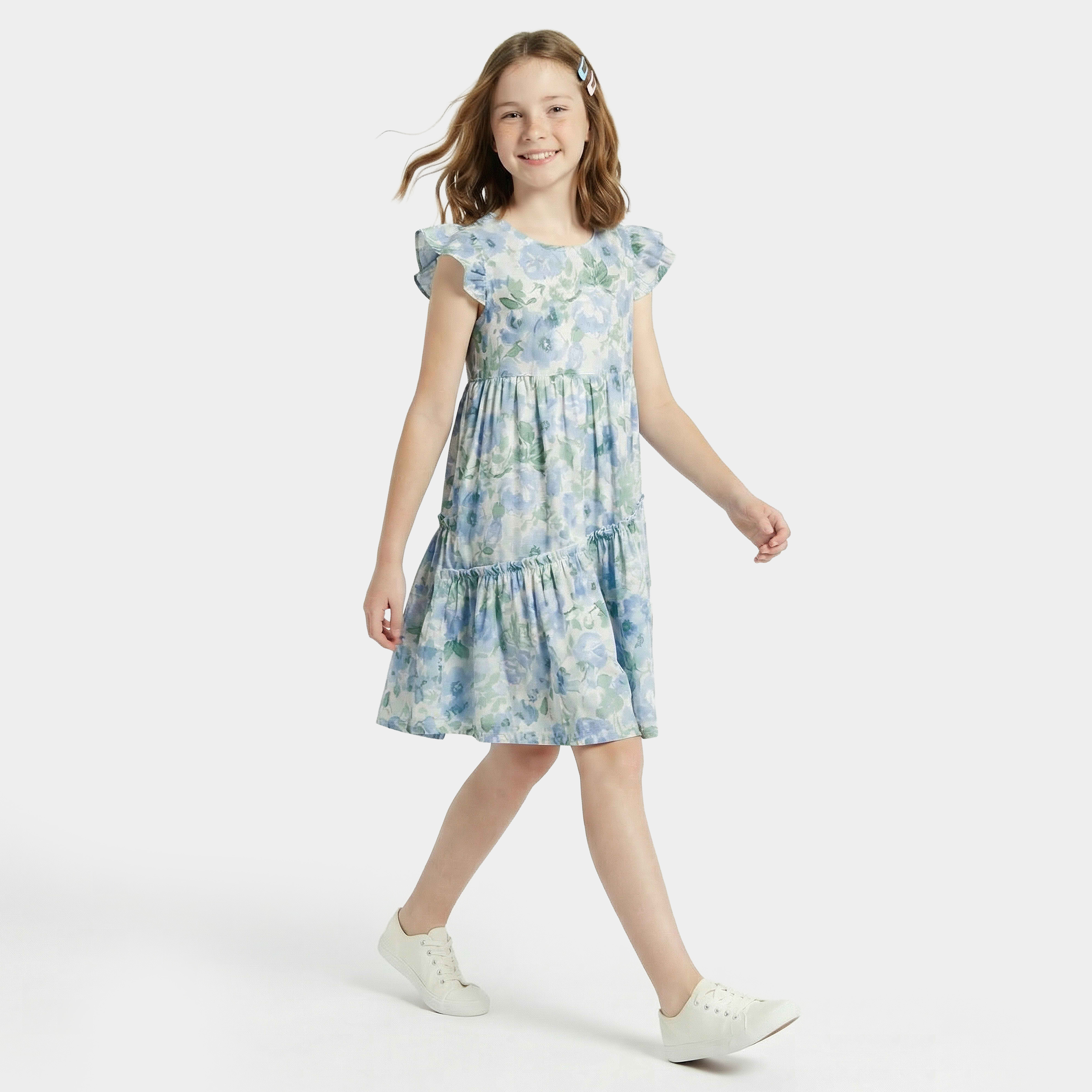 فستان دون أكمام برقبة مستديرة وبطول الركبة مع طبعات زهرية من جونيورز-girls-clothing-dressesandjumpsuits-image-5
