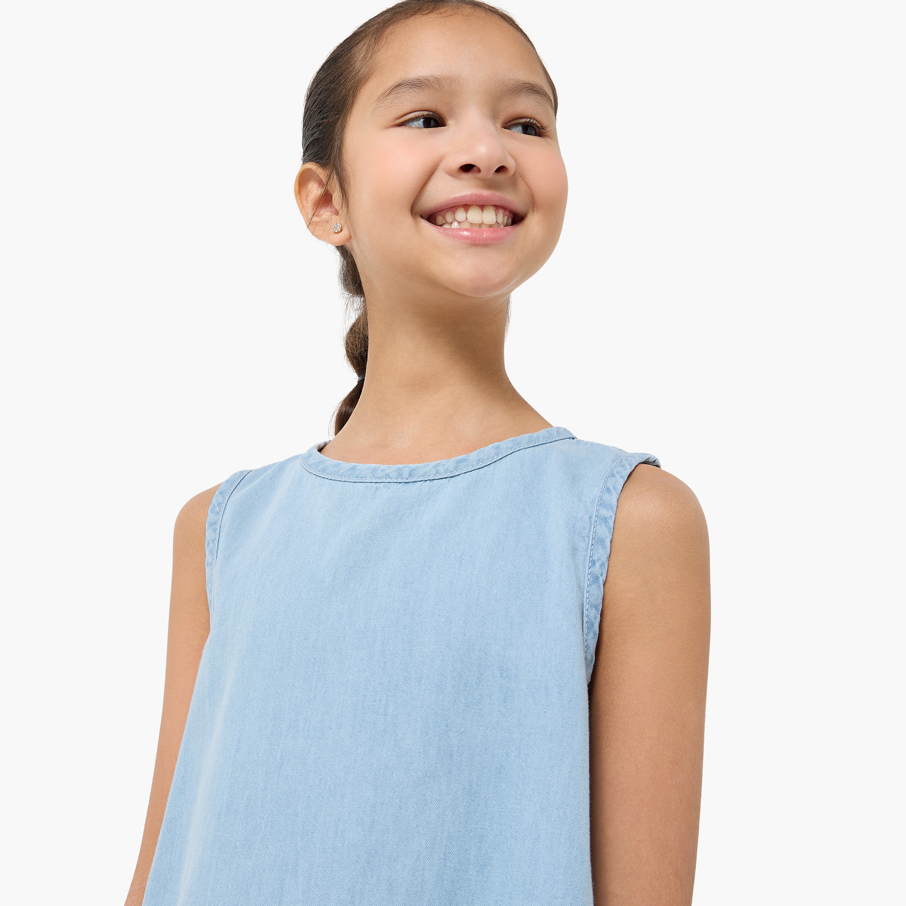 طقم بنطلون وبلوزة برقبة ضيقة ودون أكمام وبتطريزات من جونيورز-girls-clothing-setsandcoords-image-2