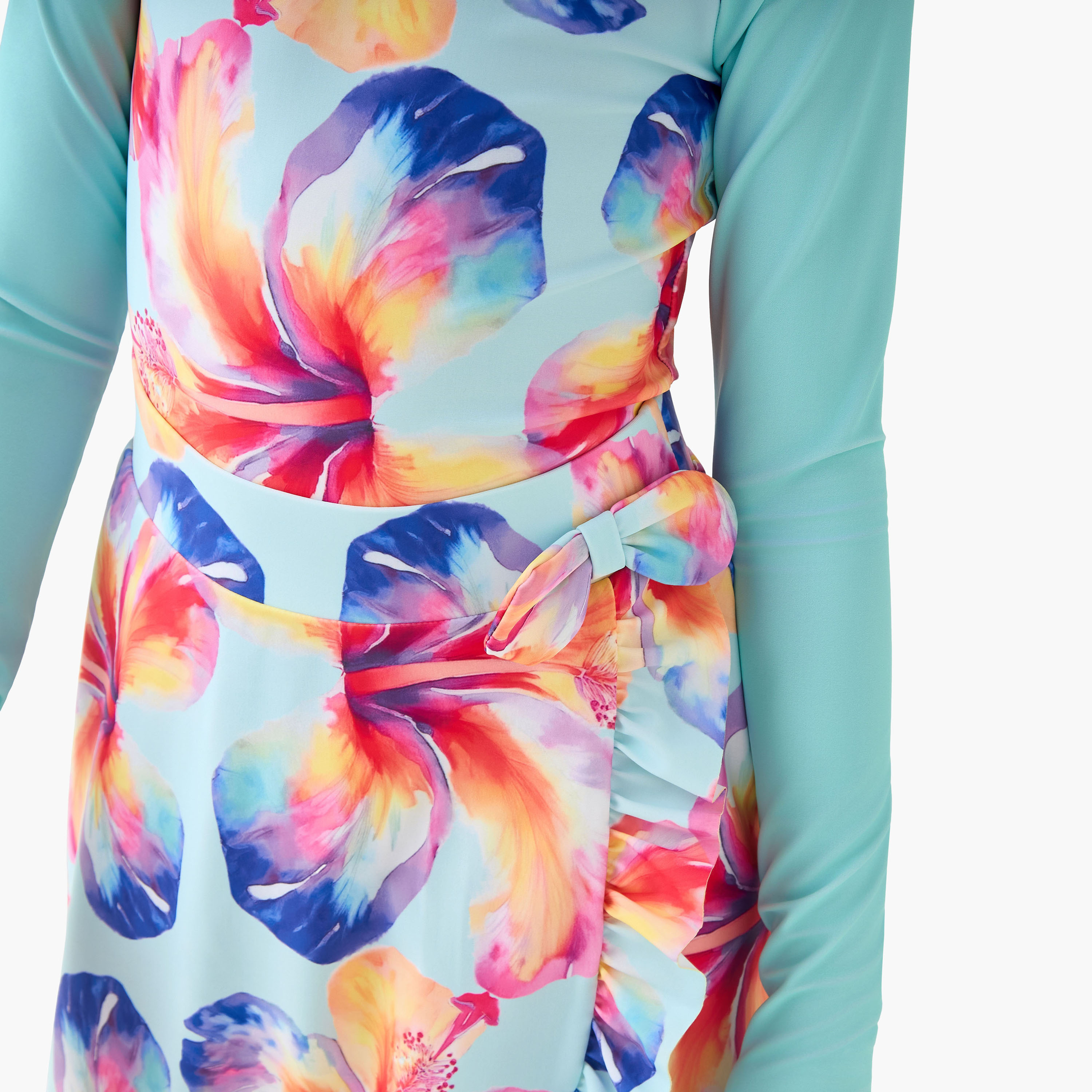 Juniors Girls Floral Print Swimwear-sports-gear-swimming-girl-image-4