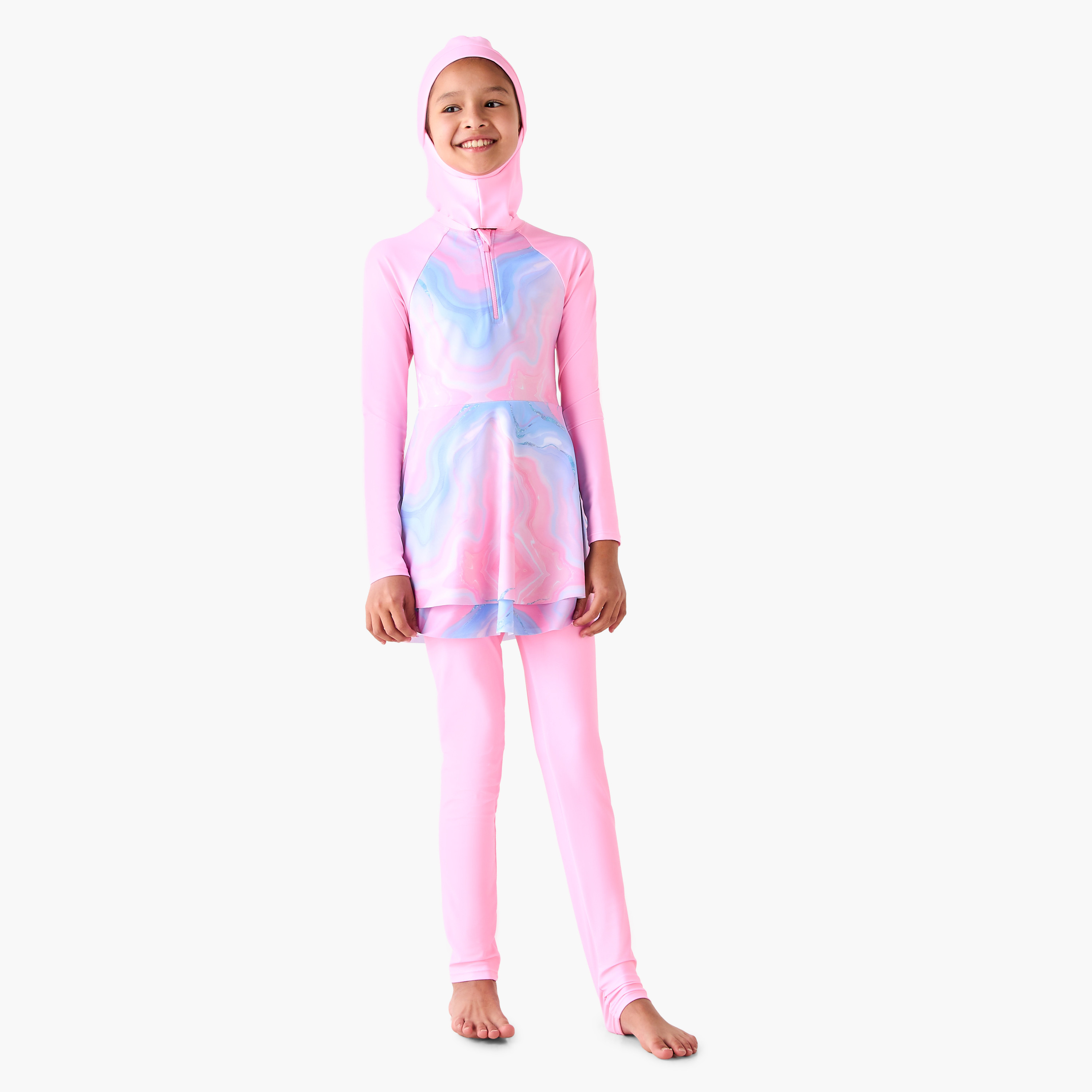 طقم بوركيني بقبعة للبنات من جونيورز-girls-clothing-sportswear-swimwear-image-6