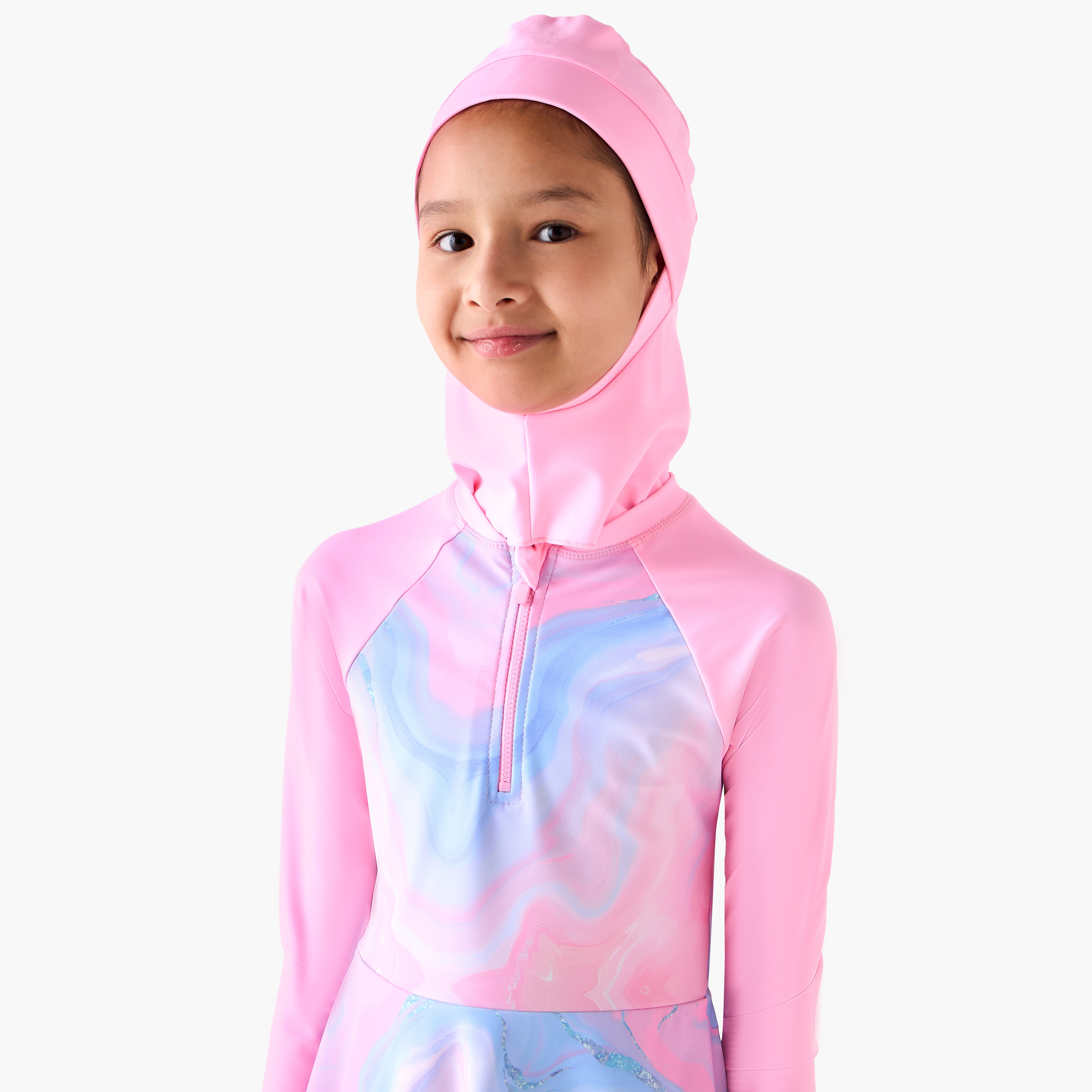 طقم بوركيني بقبعة للبنات من جونيورز-girls-clothing-sportswear-swimwear-image-2