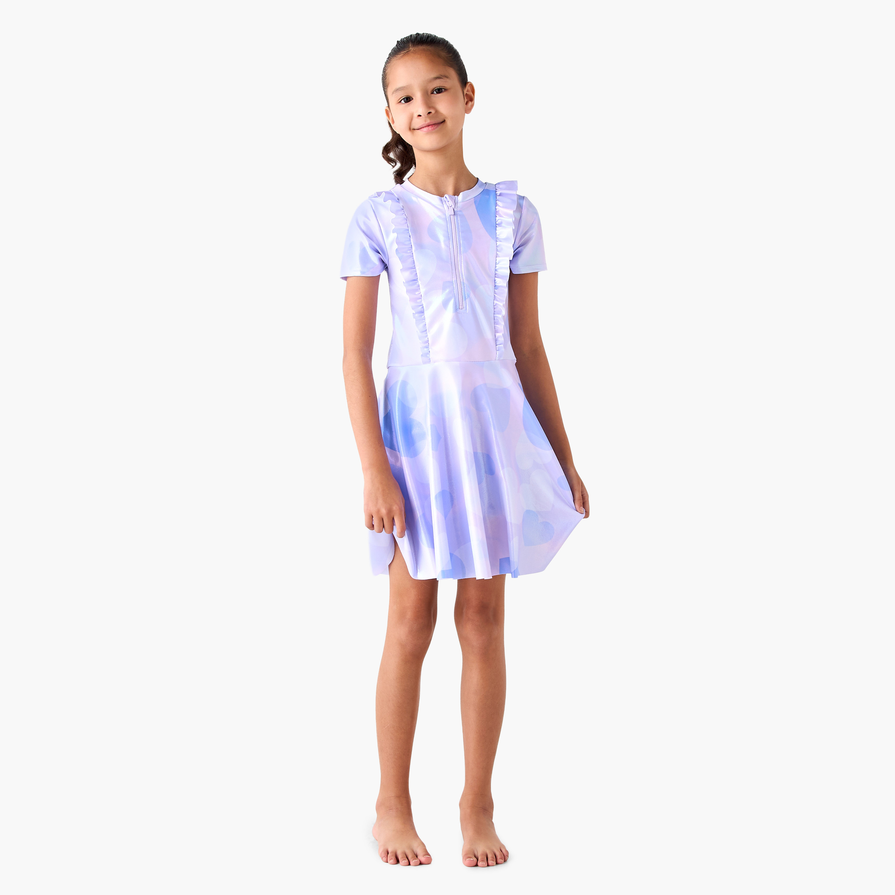 فستان سباحة بكشكش مع شورت للفتيات من جونيورز-girls-clothing-sportswear-swimwear-image-6