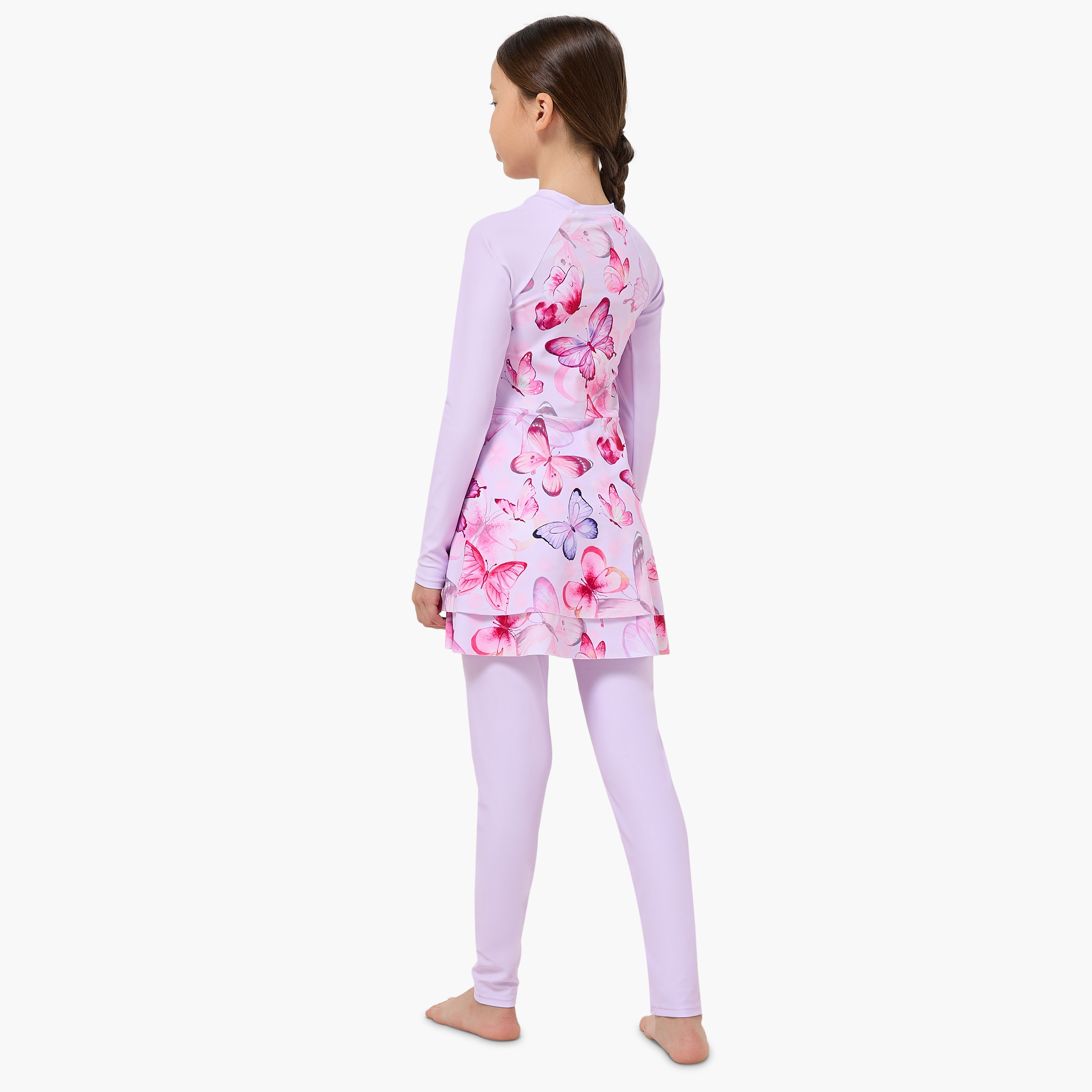Juniors Girls Zip Closure Burkini Set-girls-clothing-swimwear-image-4