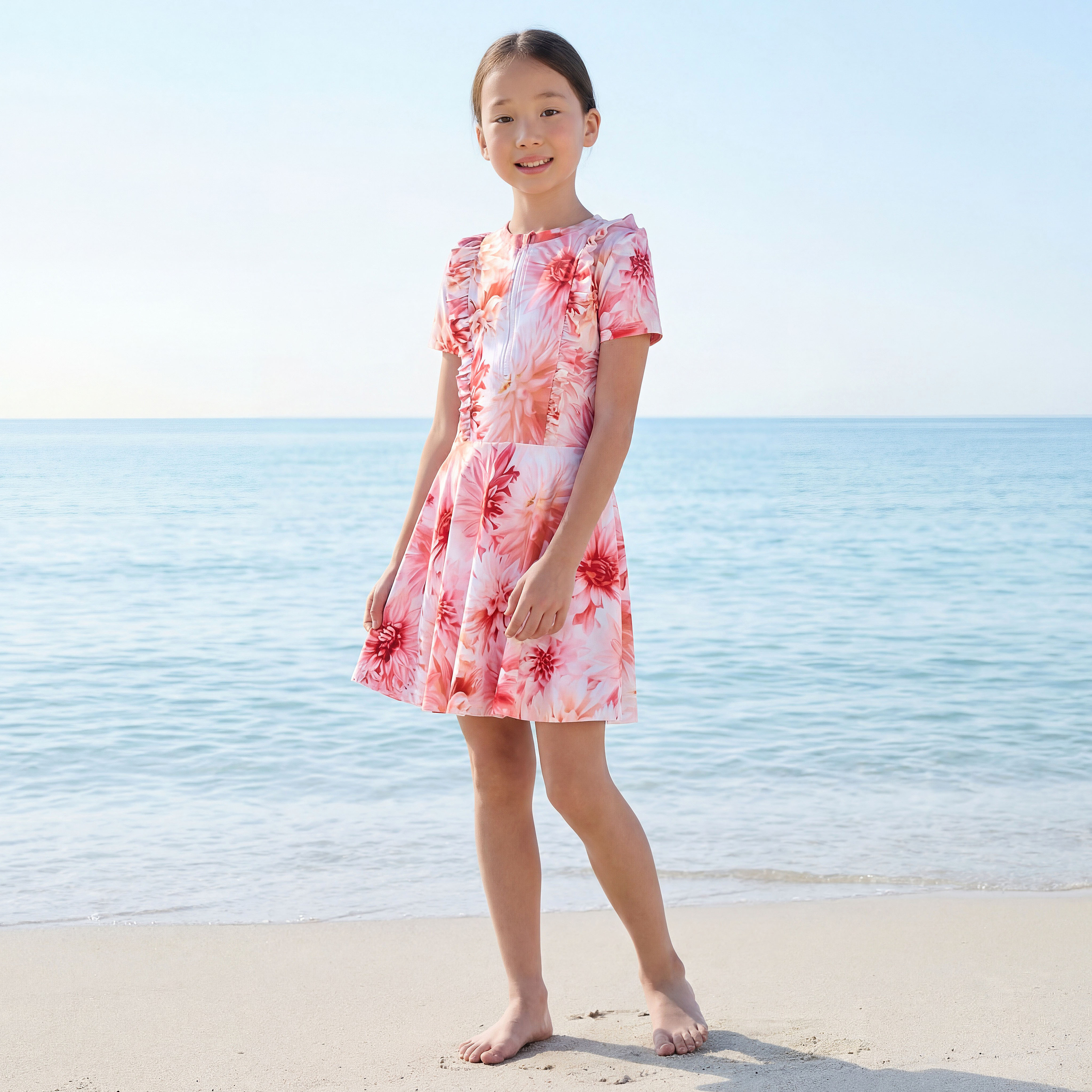 طقم بدلة سباحة بطبعات للبنات من جونيورز-girls-clothing-sportswear-swimwear-image-1