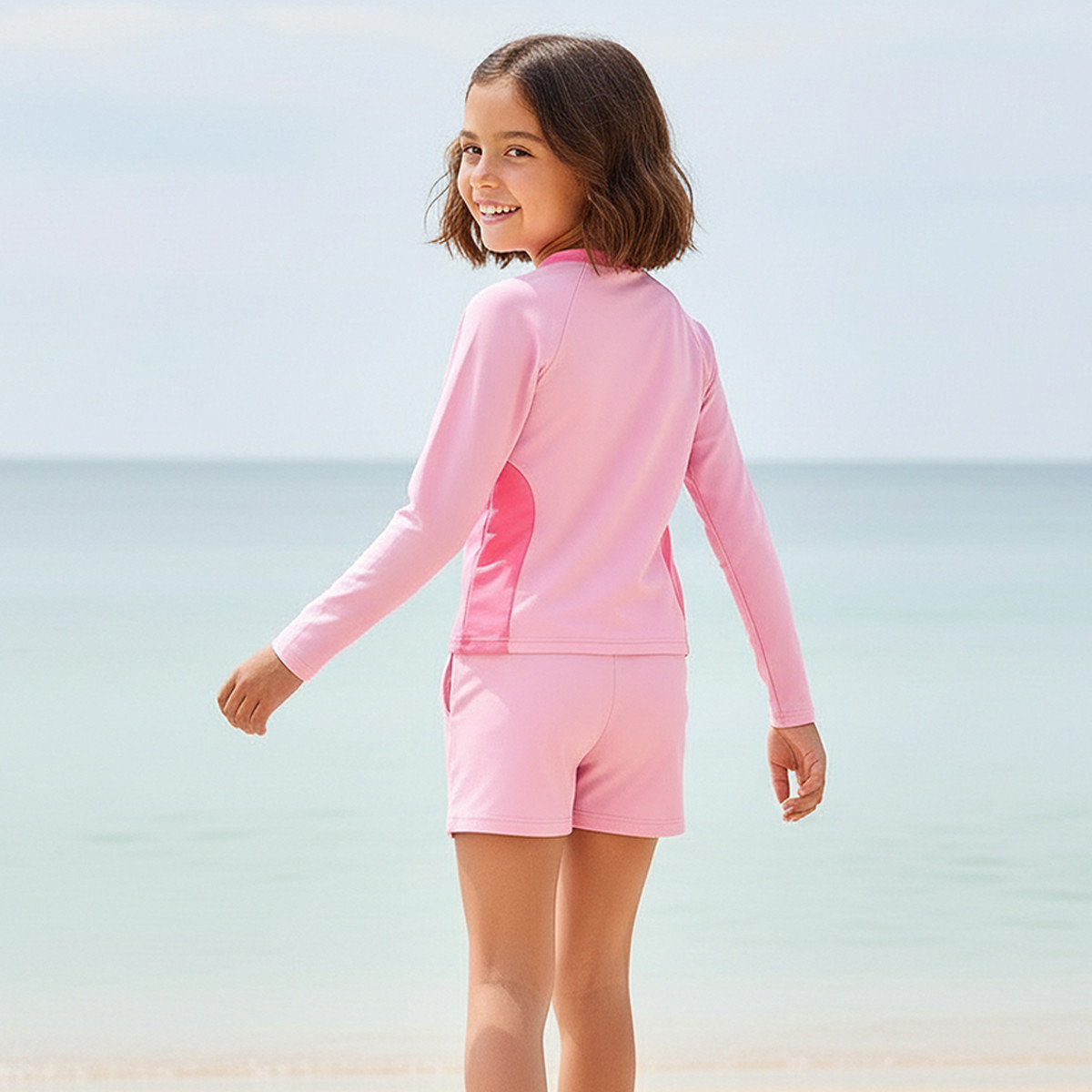 طقم سباحة راش جارد بألواح للبنات من جونيورز-girls-clothing-sportswear-swimwear-image-3