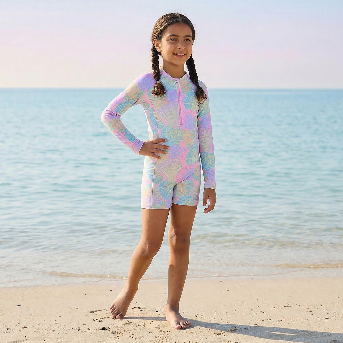 بدلة سباحة بطبعات للبنات من جونيورز-girls-clothing-sportswear-swimwear-image-1
