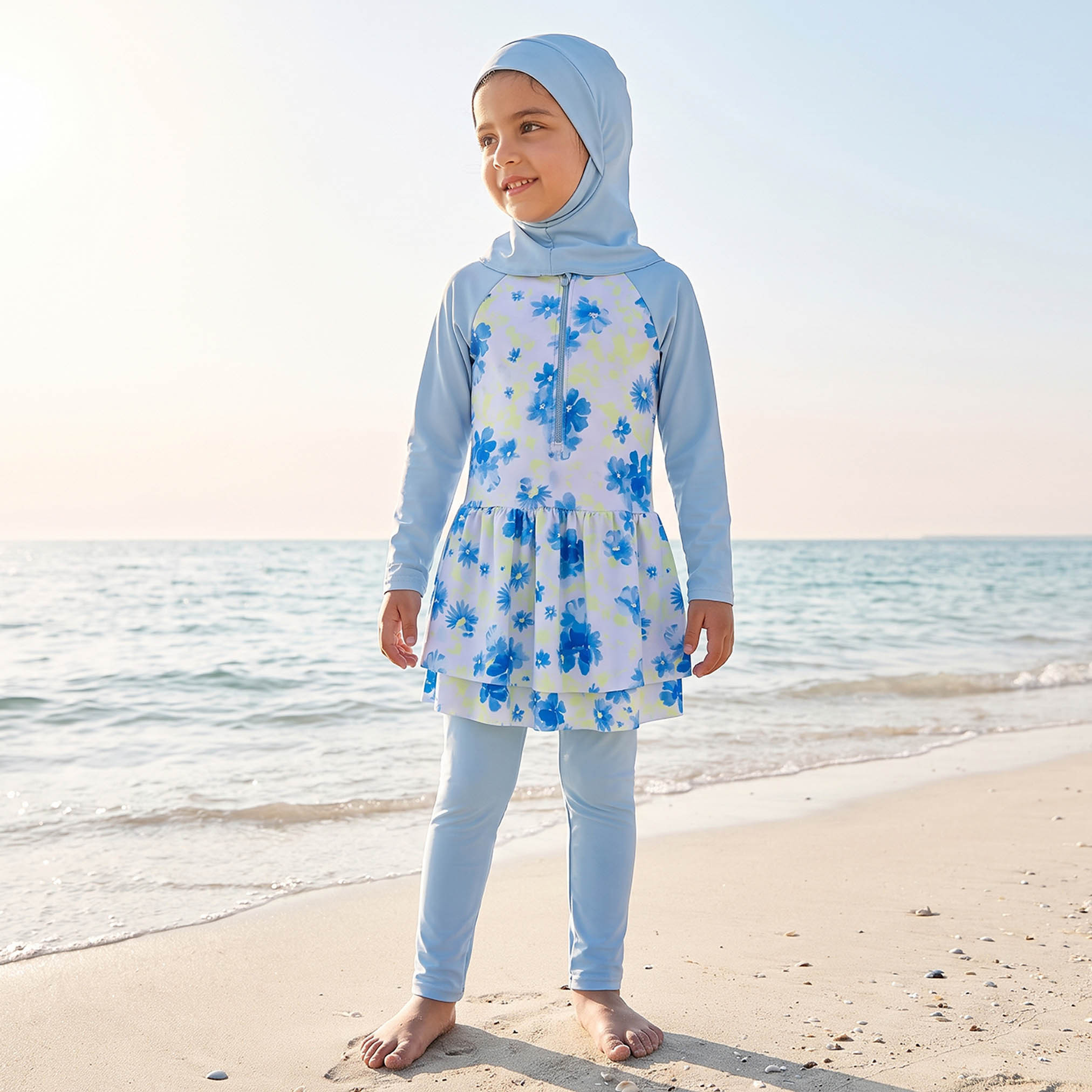 Set of 3 Juniors Girls Floral Print Burkini-sports-girls-clothing-swimwear-image-1