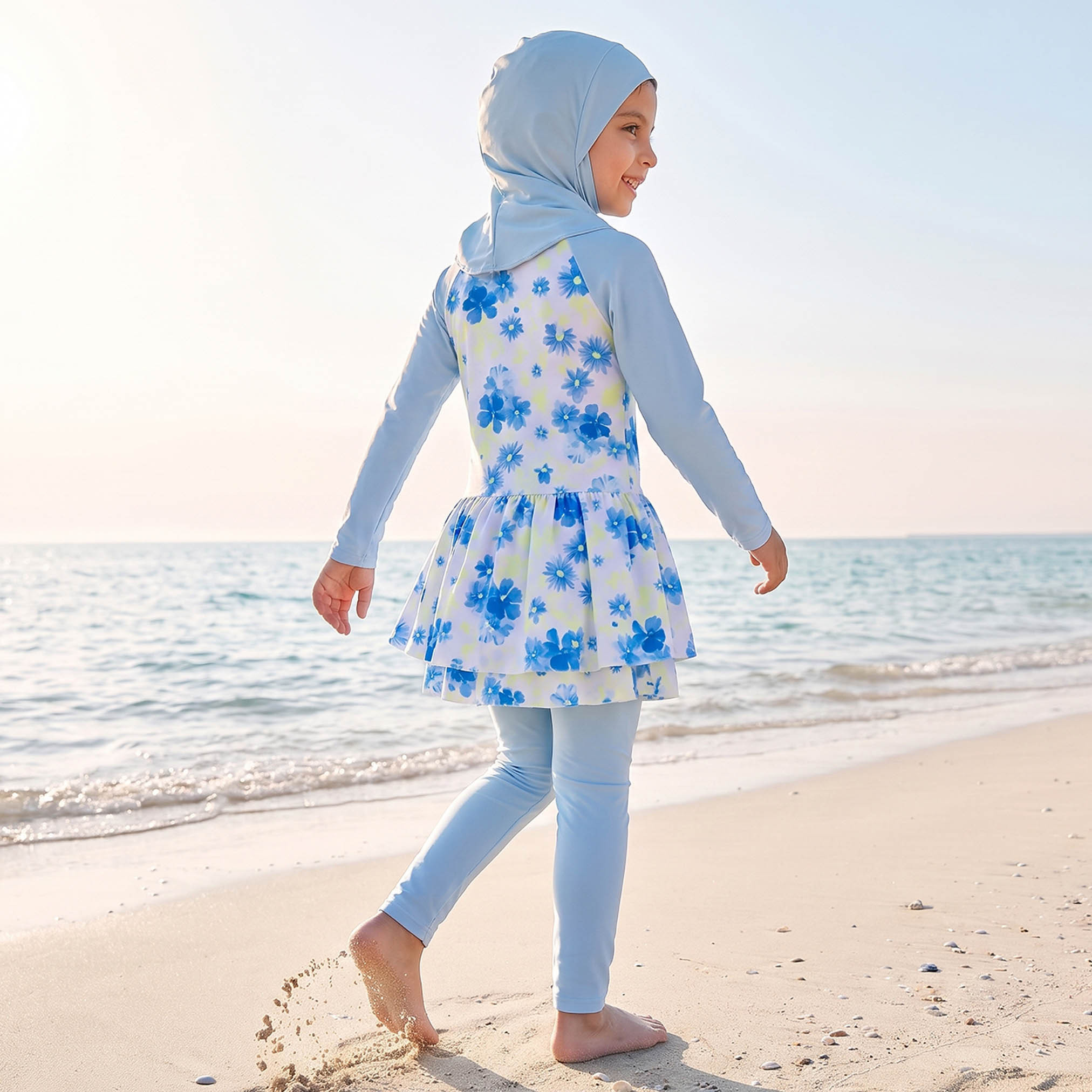 Set of 3 Juniors Girls Floral Print Burkini-sports-girls-clothing-swimwear-image-2