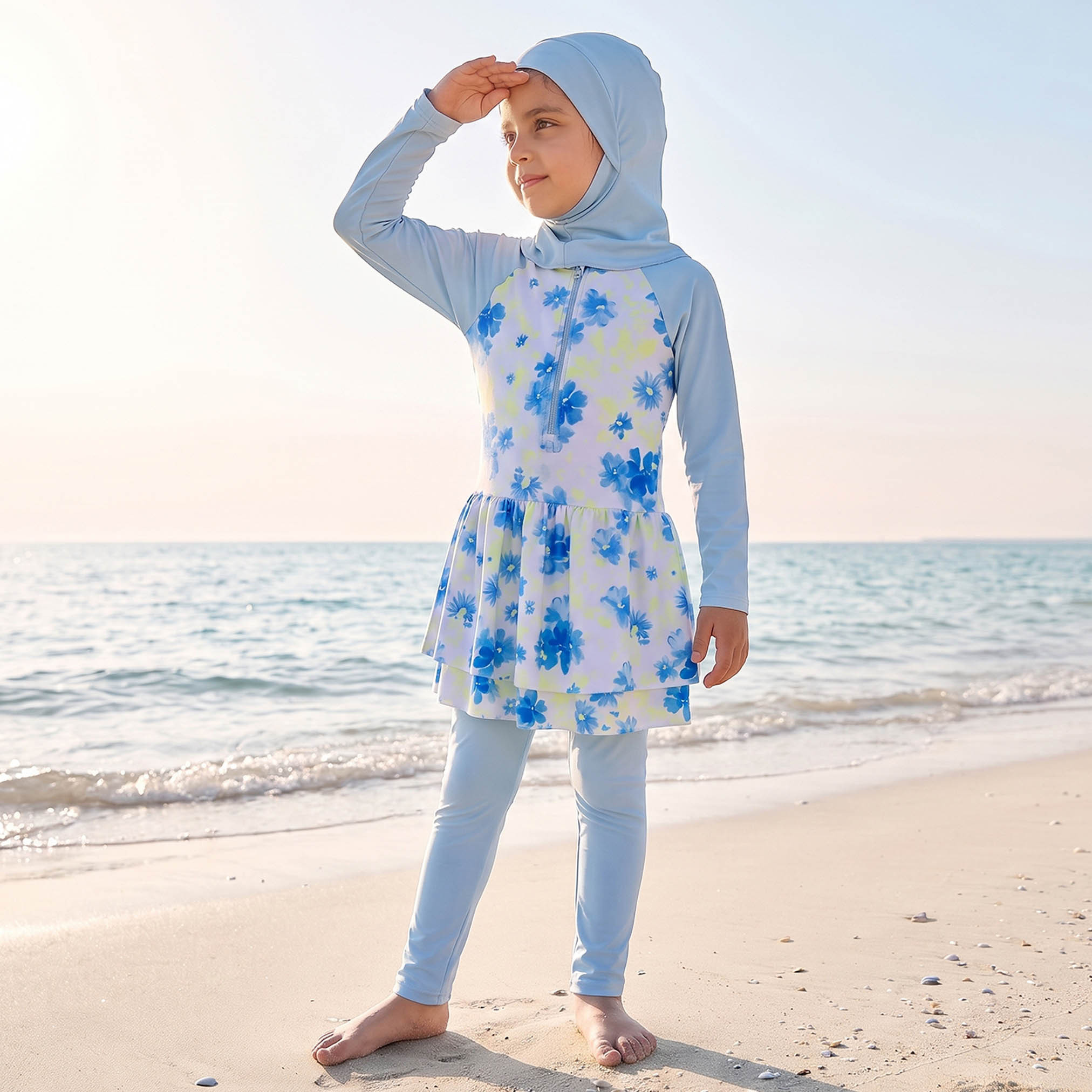 Set of 3 Juniors Girls Floral Print Burkini-sports-girls-clothing-swimwear-image-5