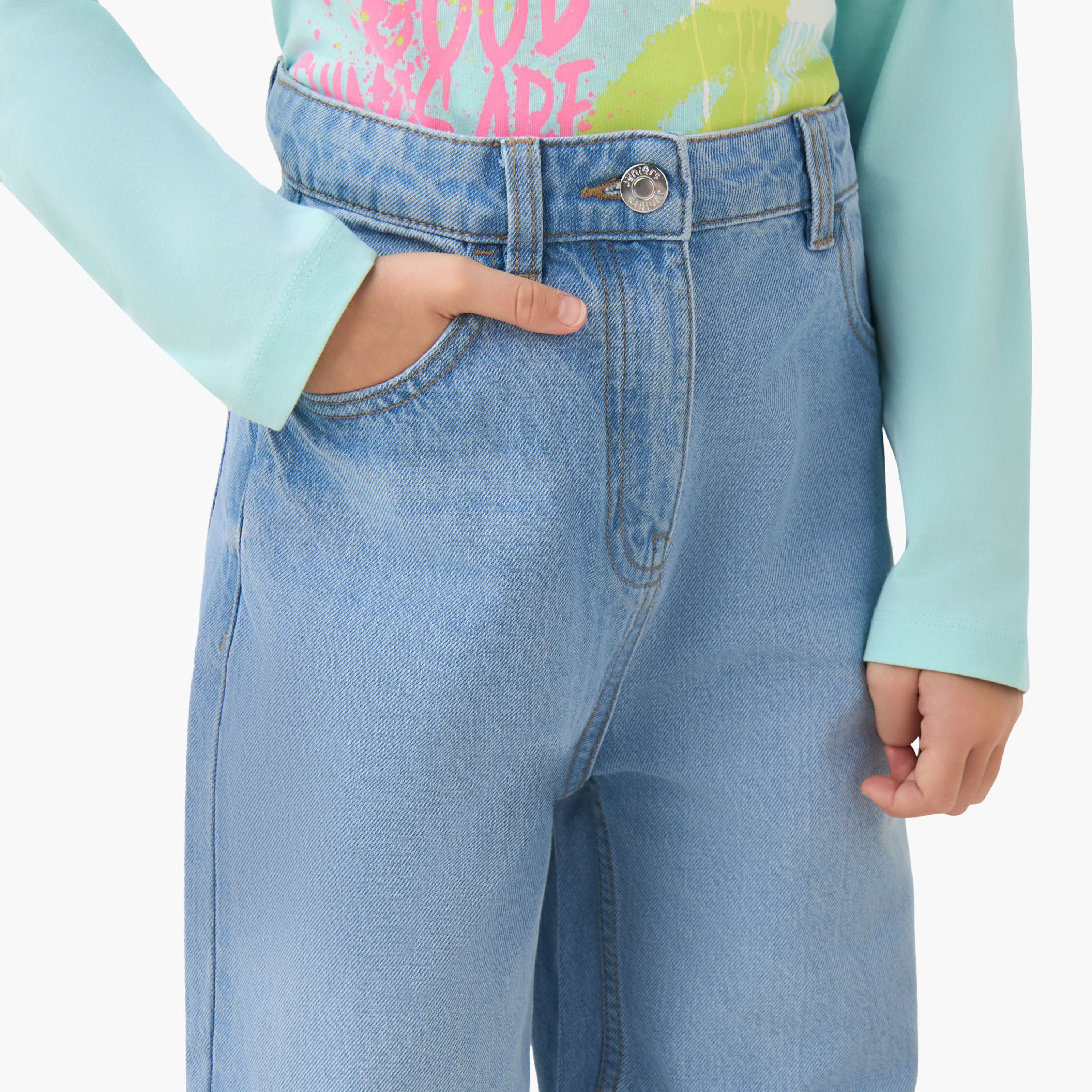 Juniors Wide Leg Jeans with Pockets-girls-clothing-bottoms-jeansandjeggings-image-4