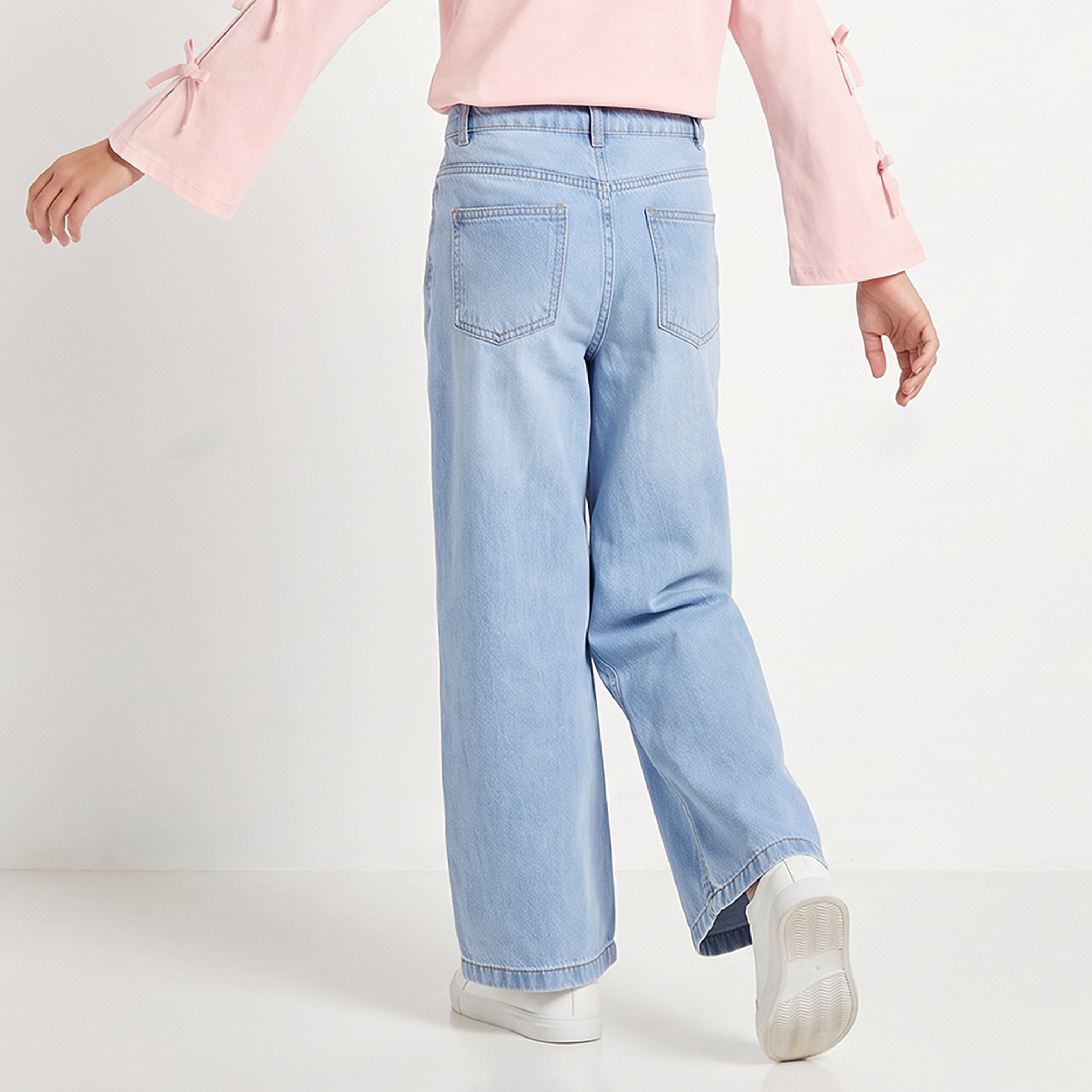 بنطلون جينز قطن واسع الساقين مع جيب من جونيورز-girls-clothing-bottoms-jeansandjeggings-image-3