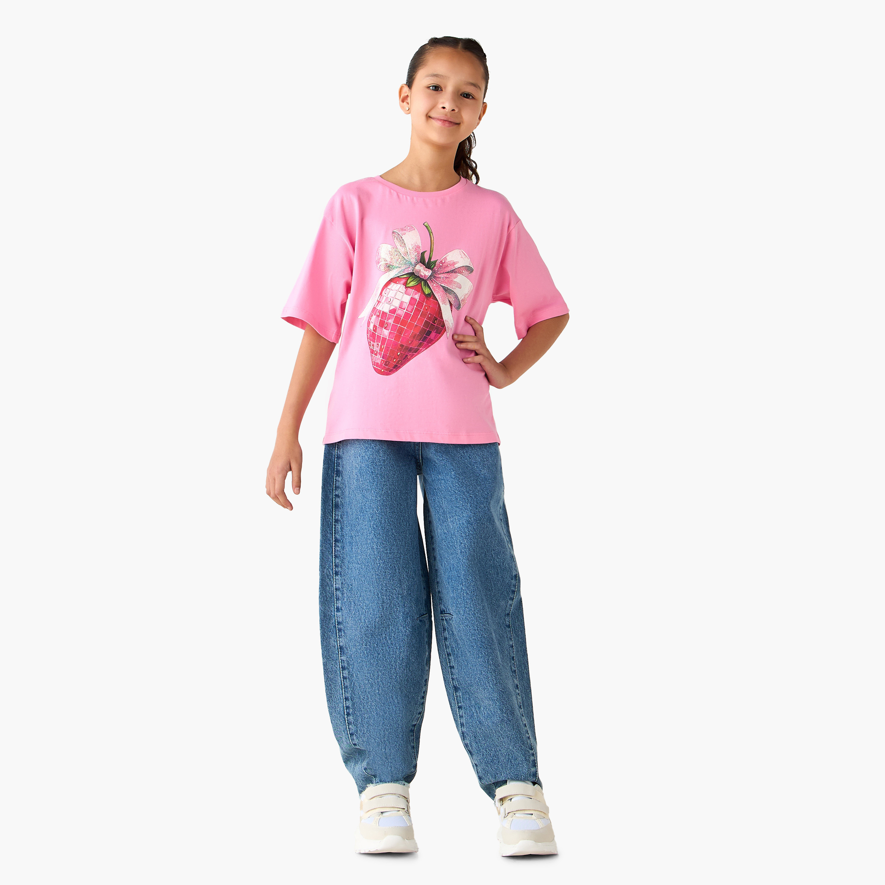Juniors Button Waist Jeans with Pockets-girls-clothing-bottoms-jeansandjeggings-image-2