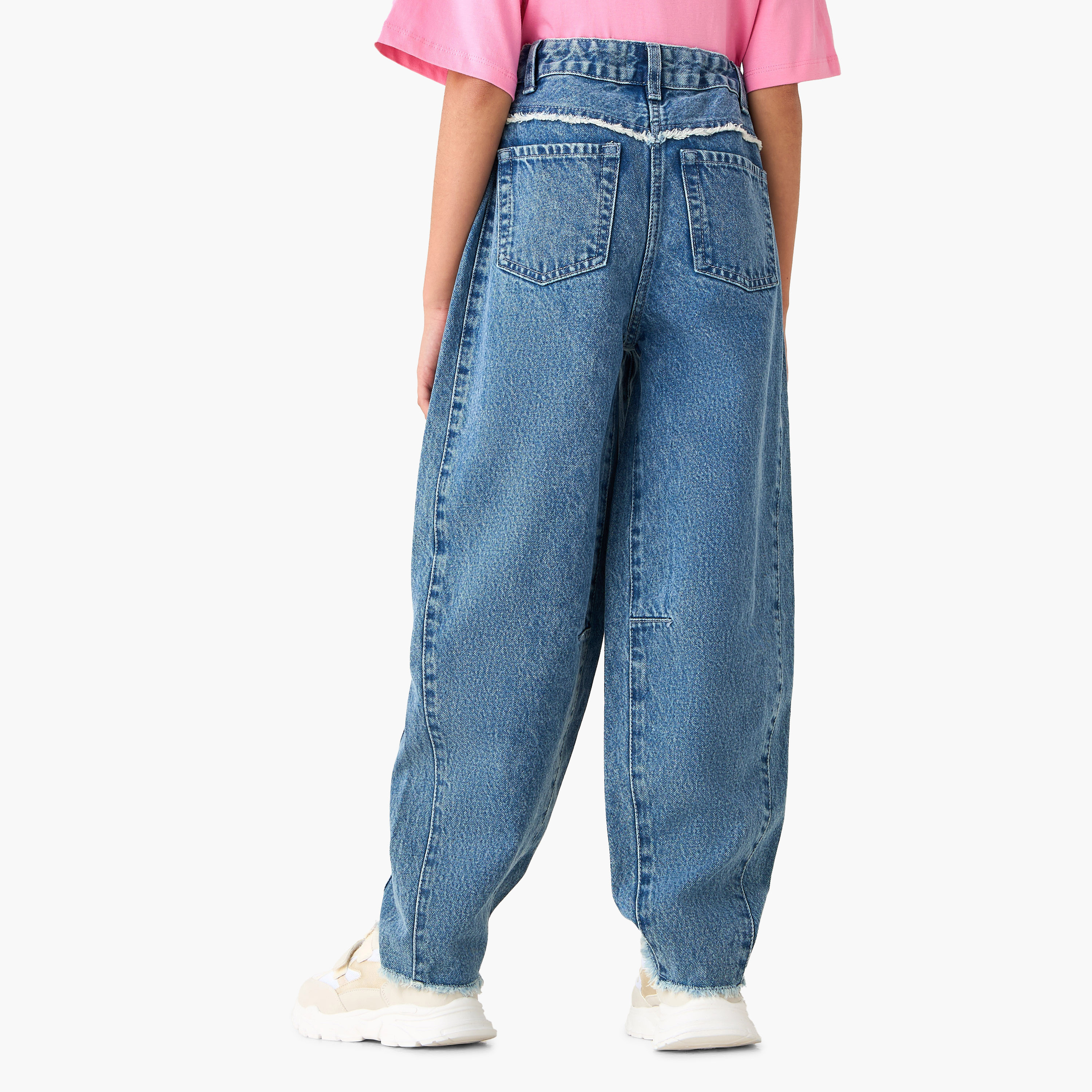 Juniors Button Waist Jeans with Pockets-girls-clothing-bottoms-jeansandjeggings-image-3