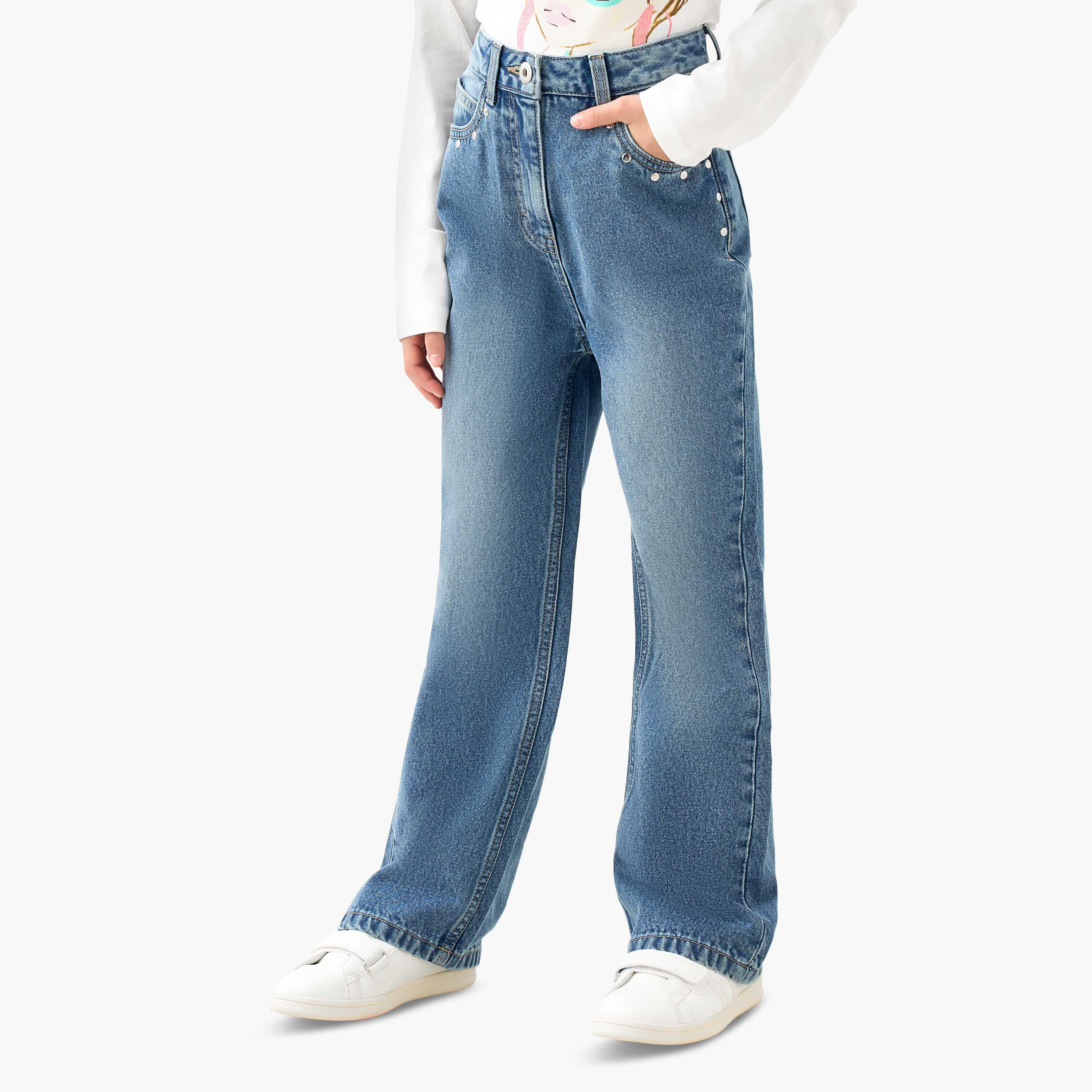 Lee Cooper Mid-Rise Bootcut Jeans with Embellishment-girls-clothing-bottoms-jeansandjeggings-image-1
