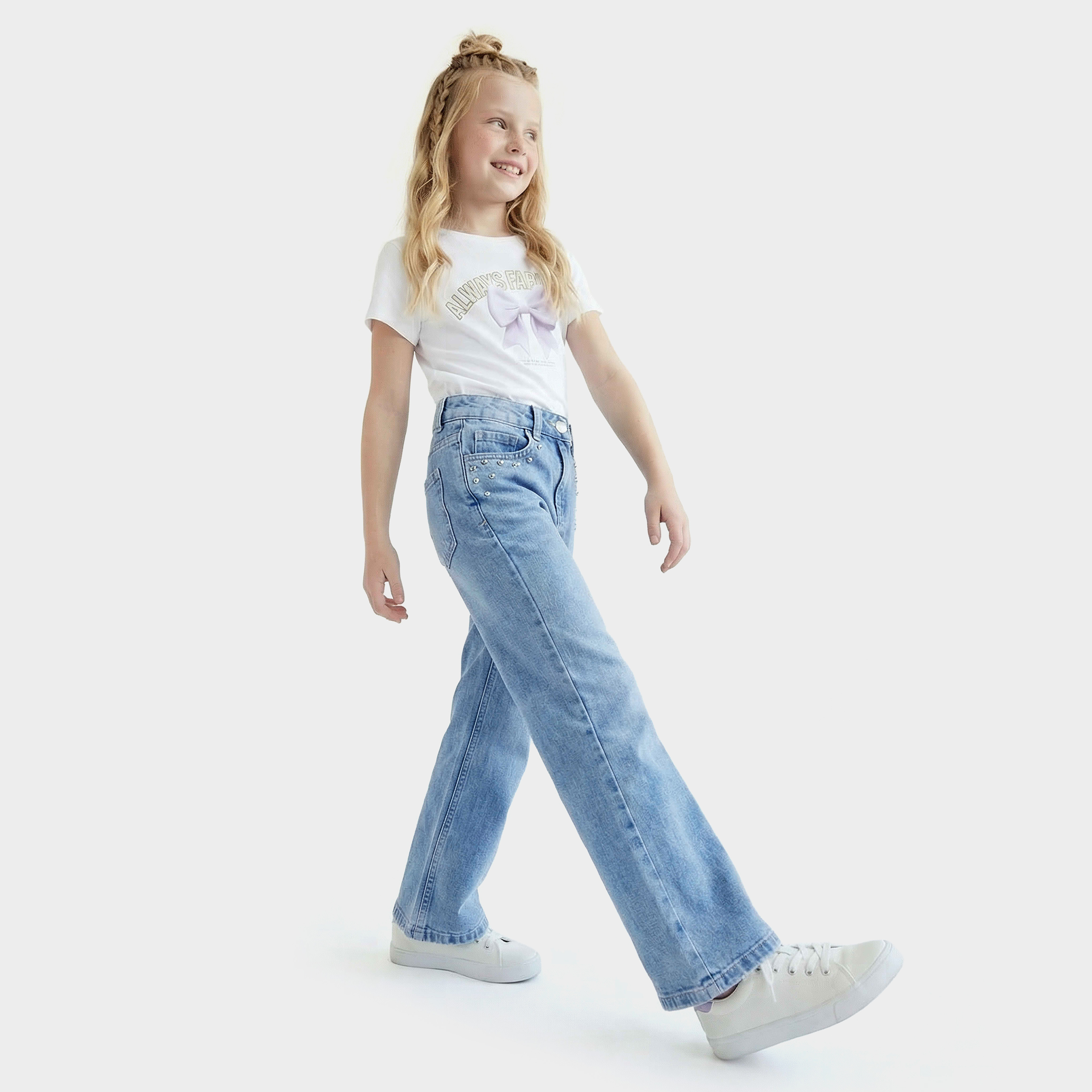 Juniors Mid Rise Jeans with Stud Detail-girls-clothing-bottoms-jeansandjeggings-image-2