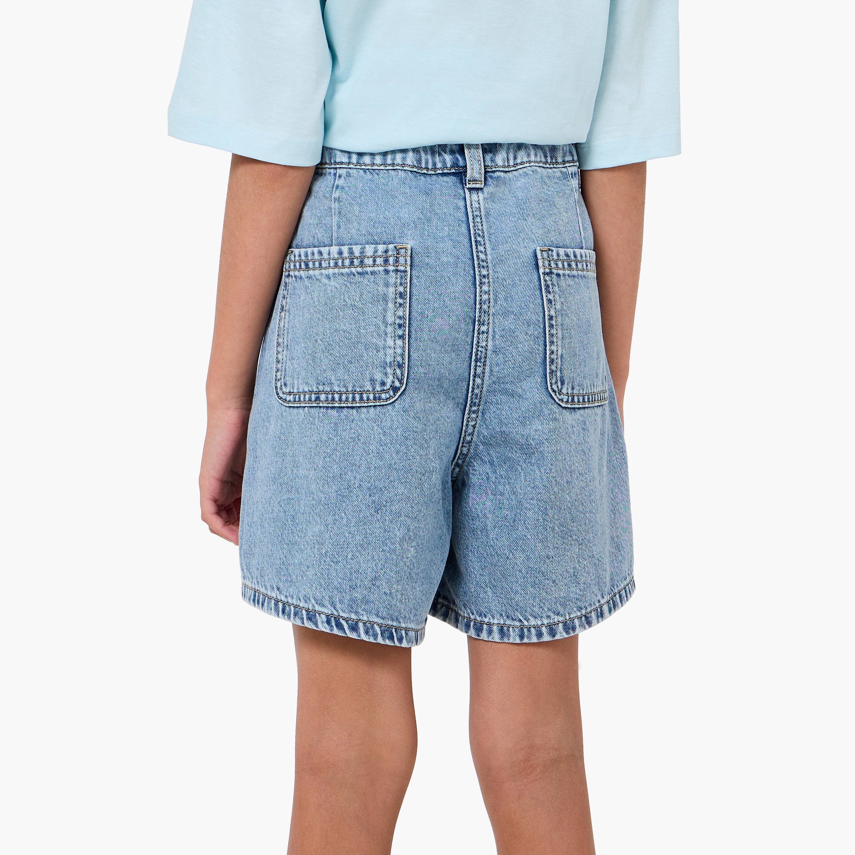 شورت دينم طول الركبة بجيوب من جونيورز-girls-clothing-bottoms-shorts-image-2