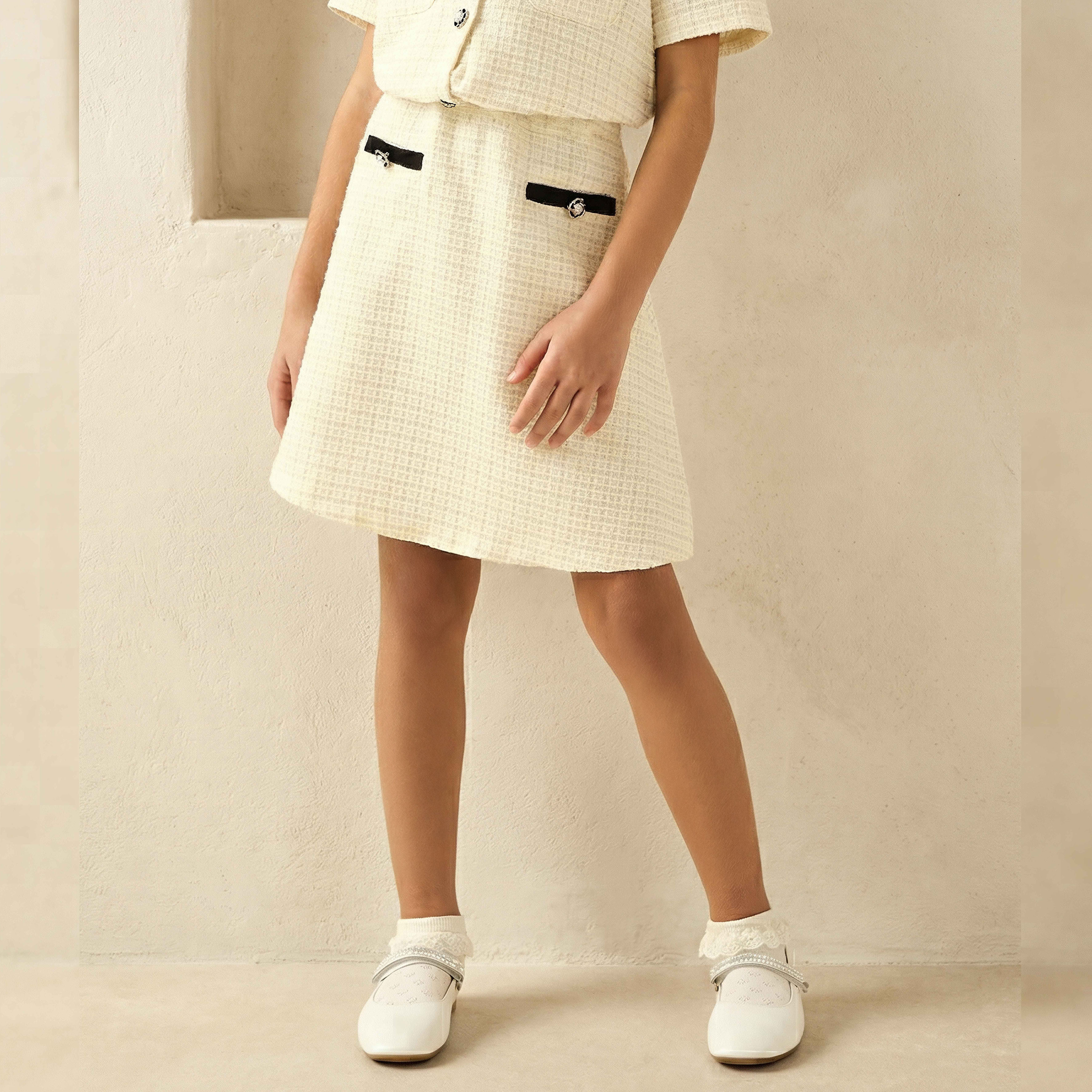 Juniors Knee Length Skirt with Zip Closure-girls-clothing-bottoms-skirts-image-1
