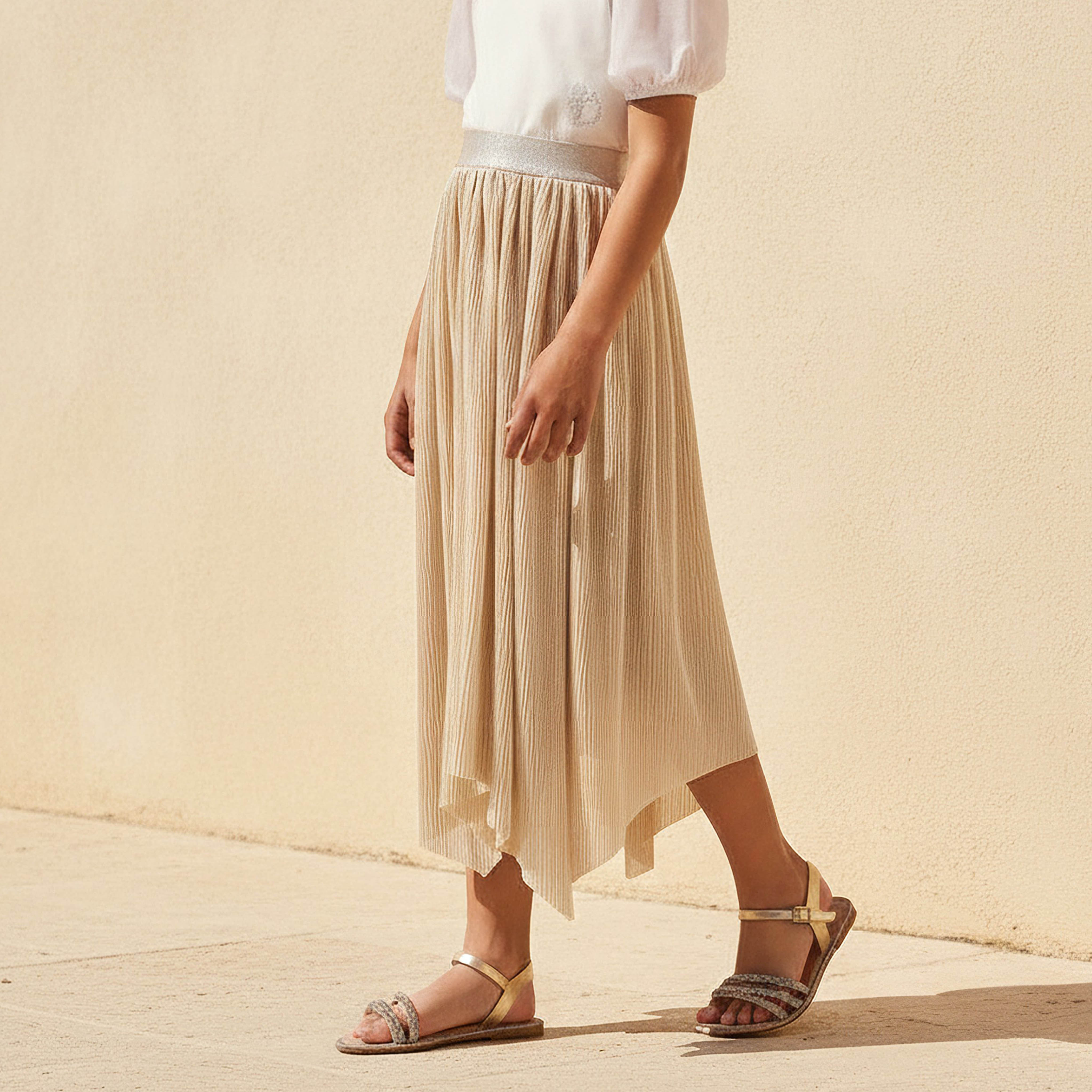 Juniors Skirt with Asymmetric Hem-girls-clothing-bottoms-skirts-image-1